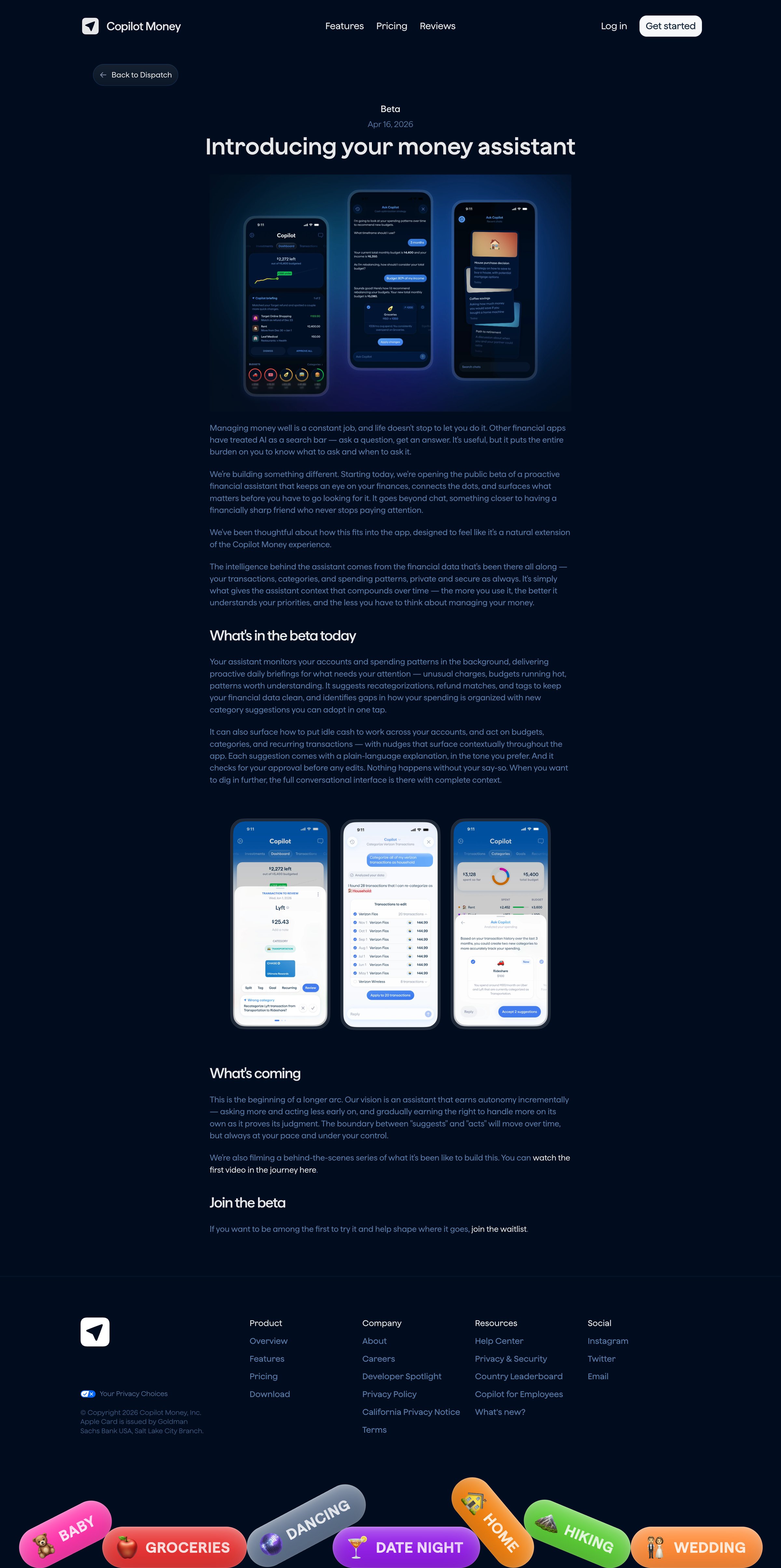 Copilot - Your Money Assistant - Copilot Money screen