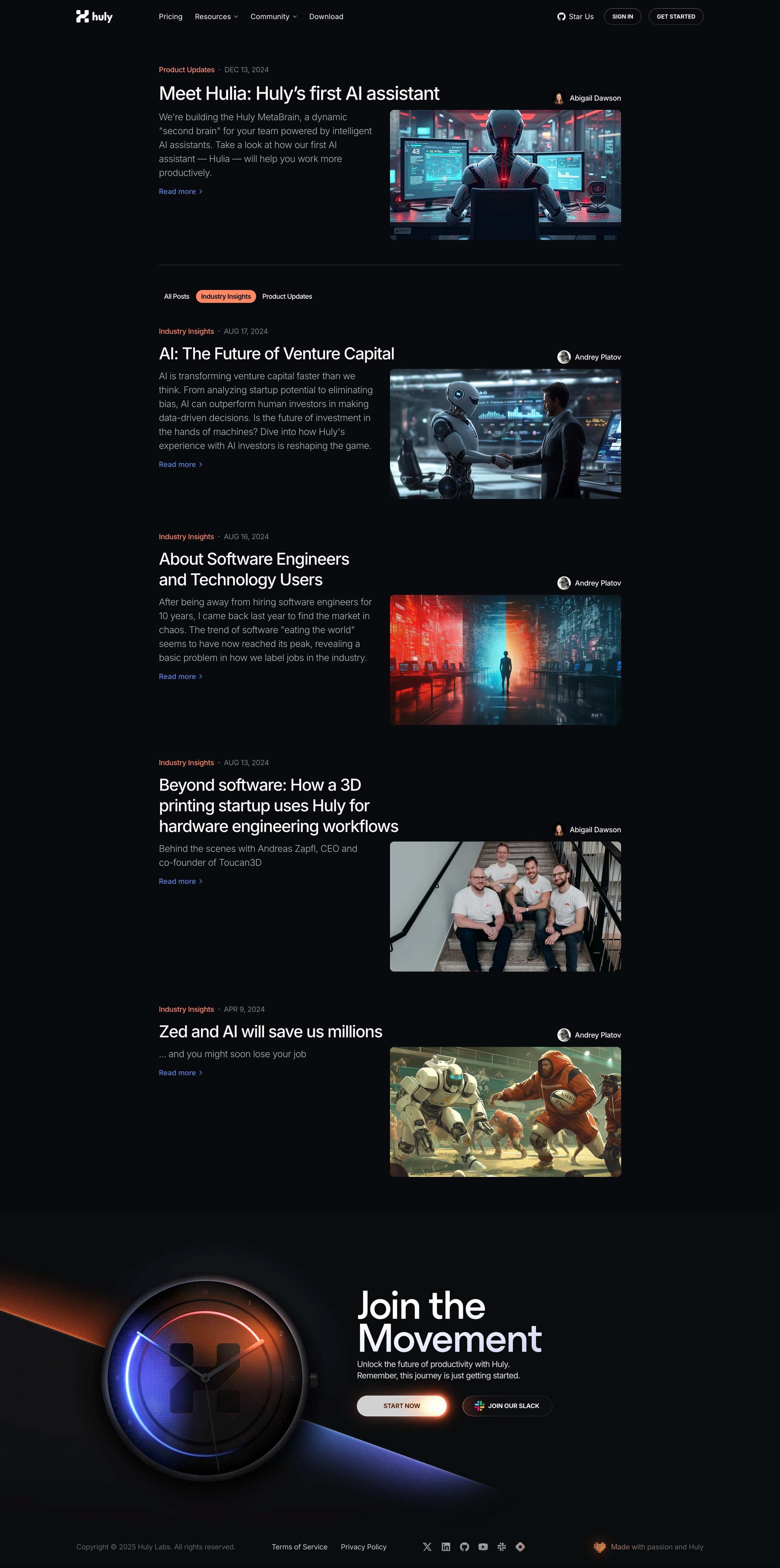 Huly - Industry Insights - Blog - Huly.io screen