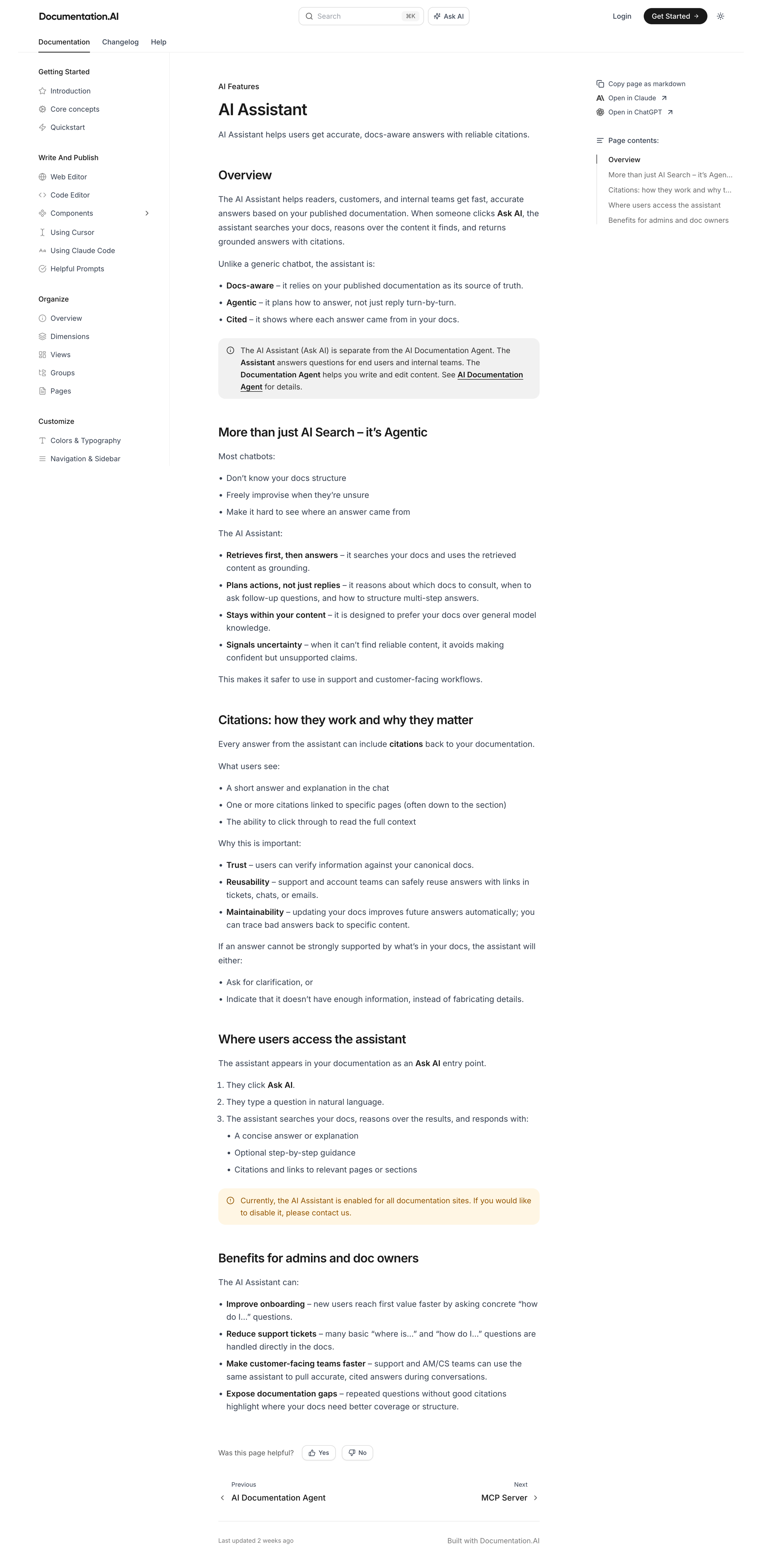 Documentation.AI - AI Assistant - Documentation.AI screen