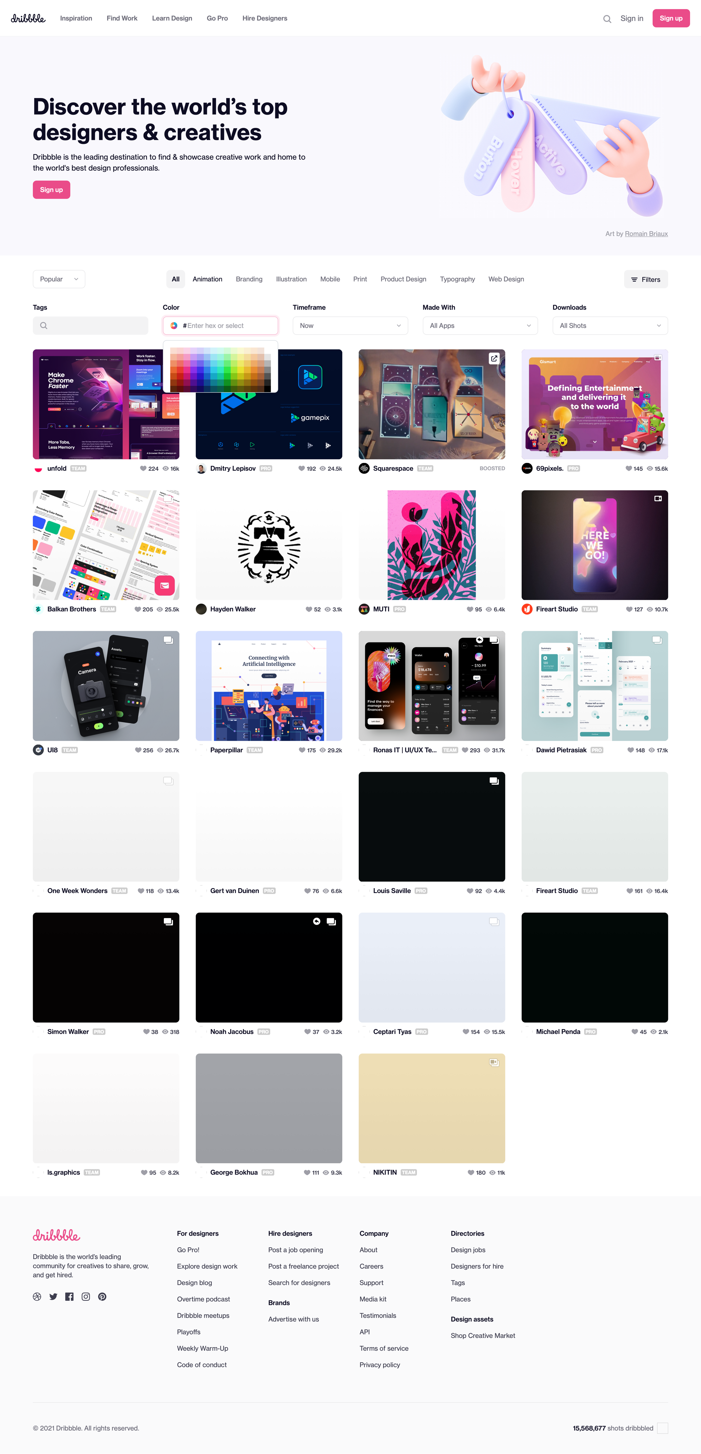 Dribbble - Dribbble - Discover the World’s Top Designers & Creative Professionals screen
