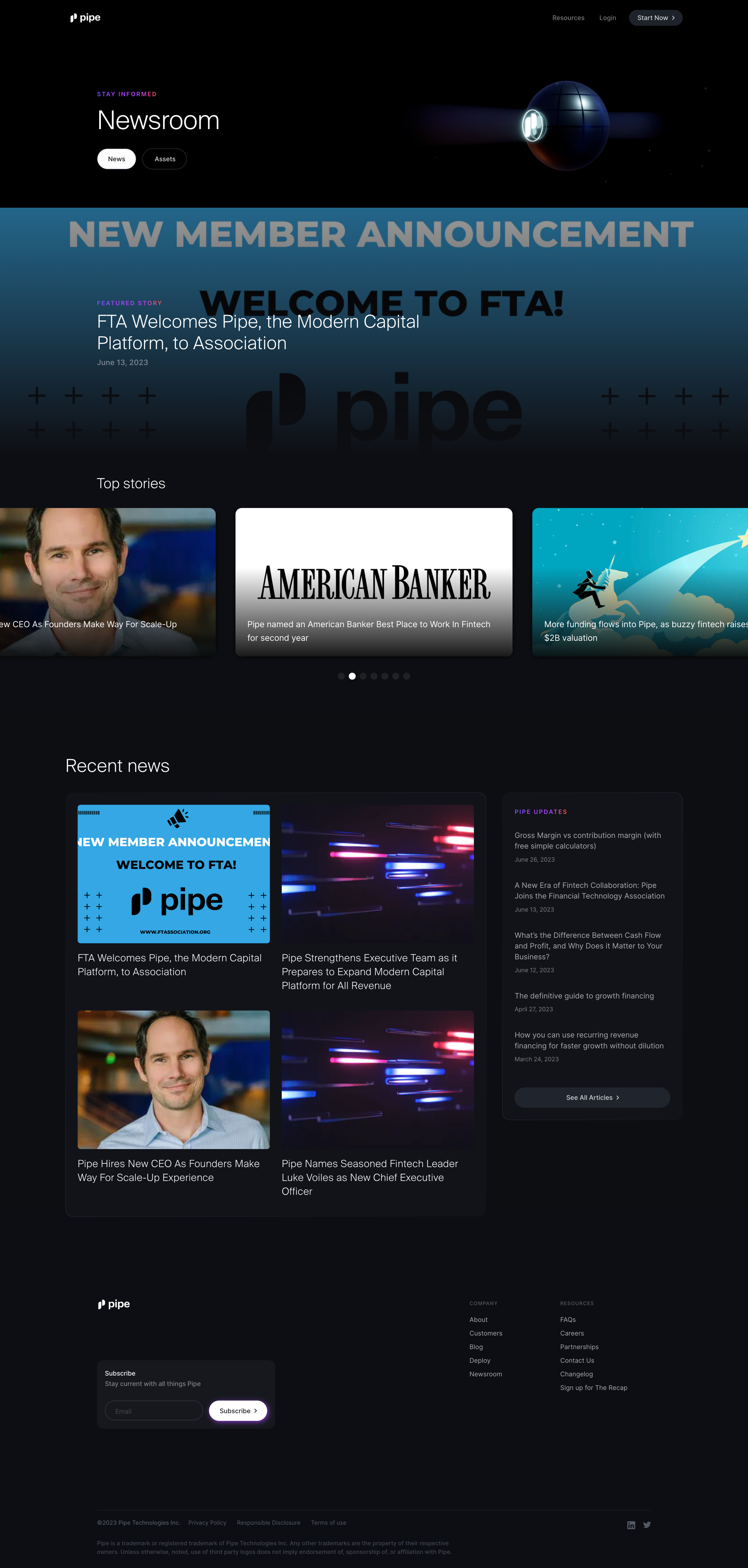 Pipe - Newsroom | Pipe screen