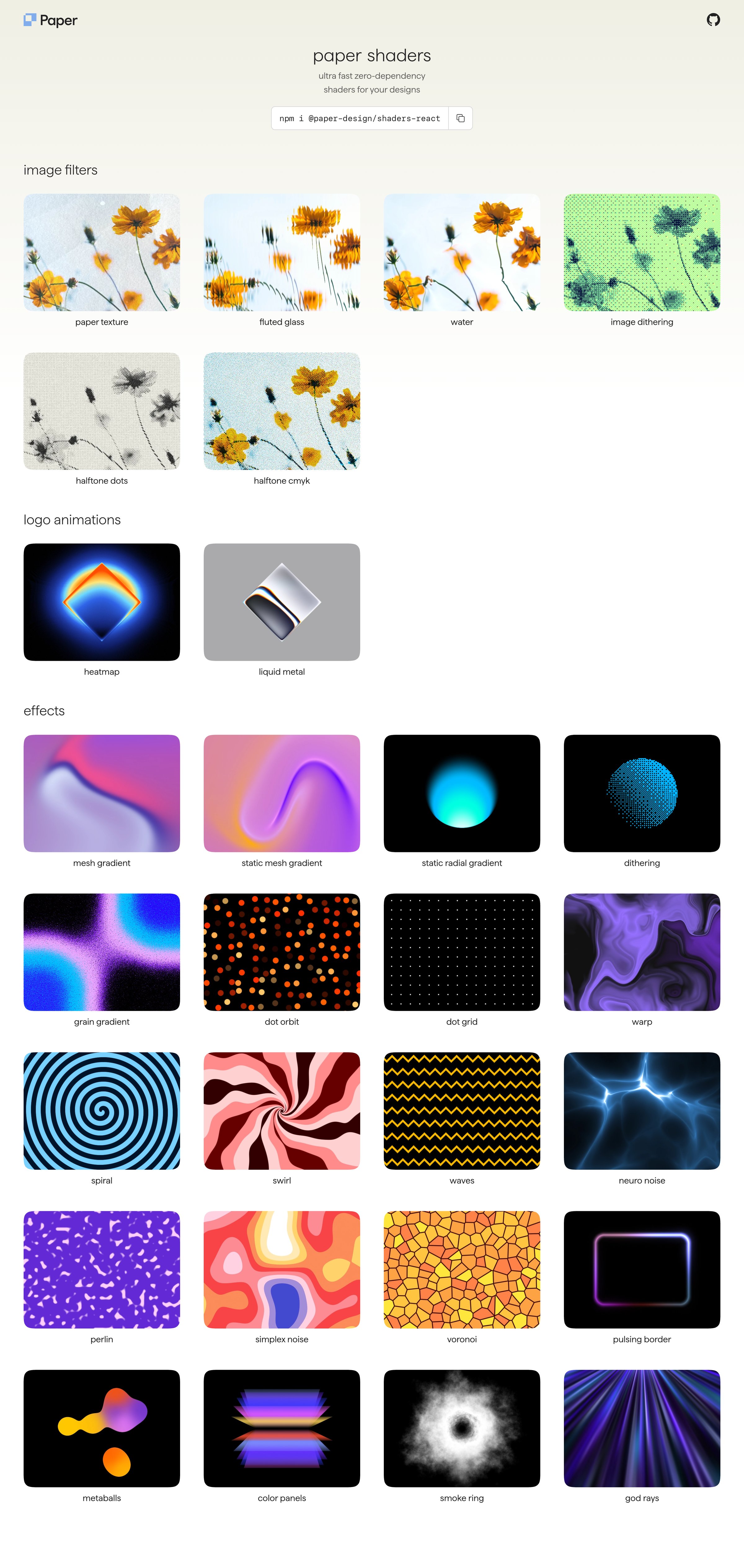 Paper - Paper Shaders – Ultra-fast zero-dependency shaders screen