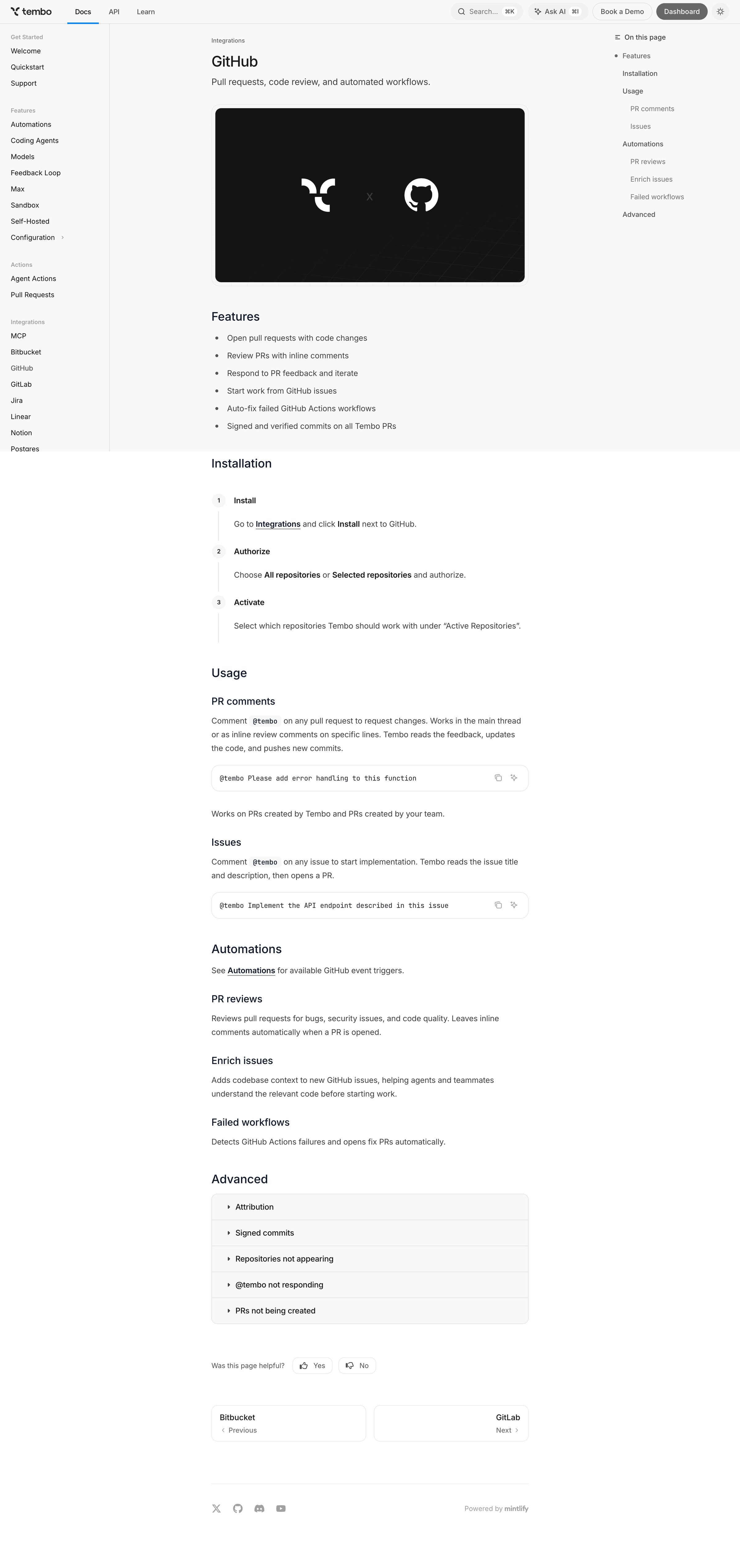 GitHub - Tembo Docs from Tembo