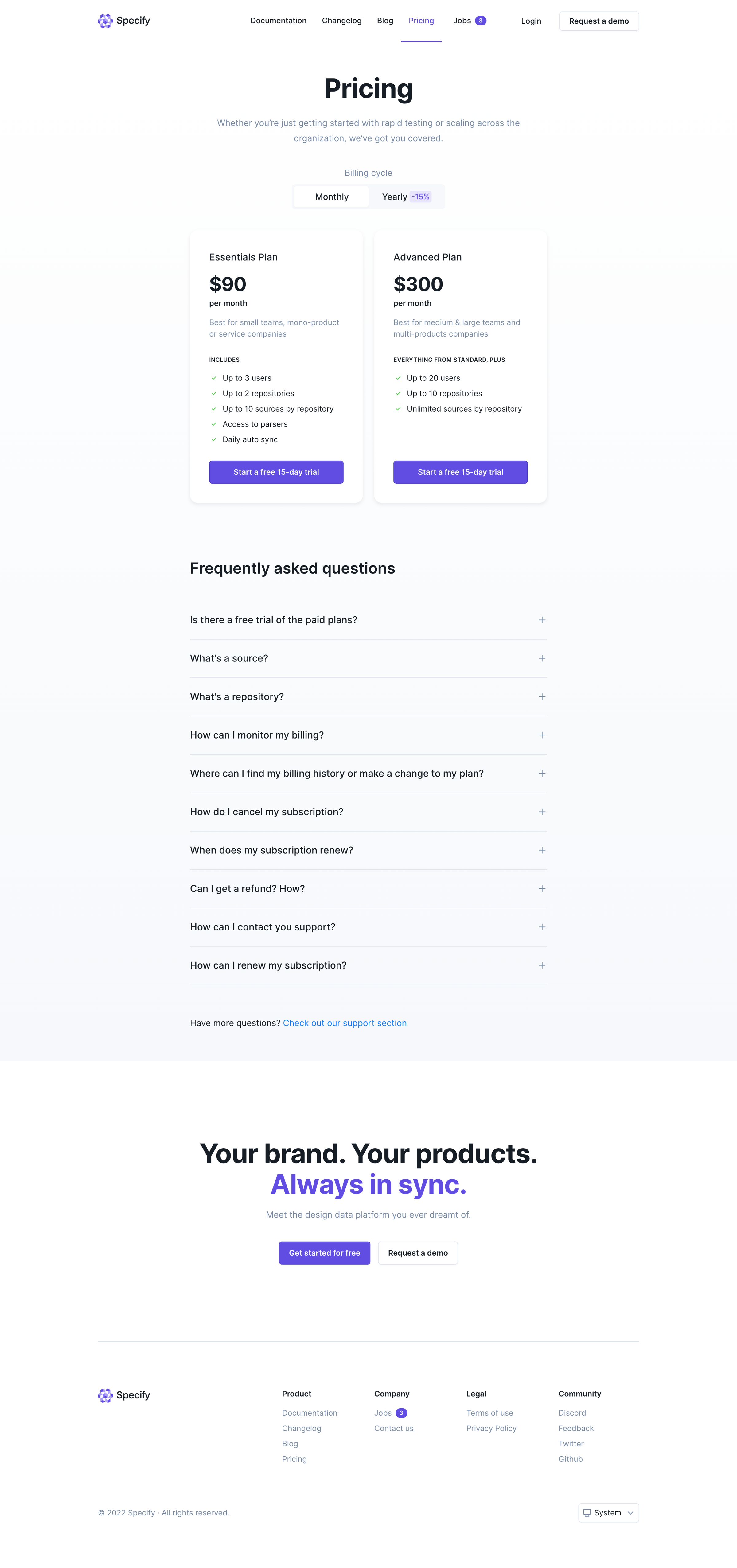 Specify - Specify | Design Data Platform DDP screen