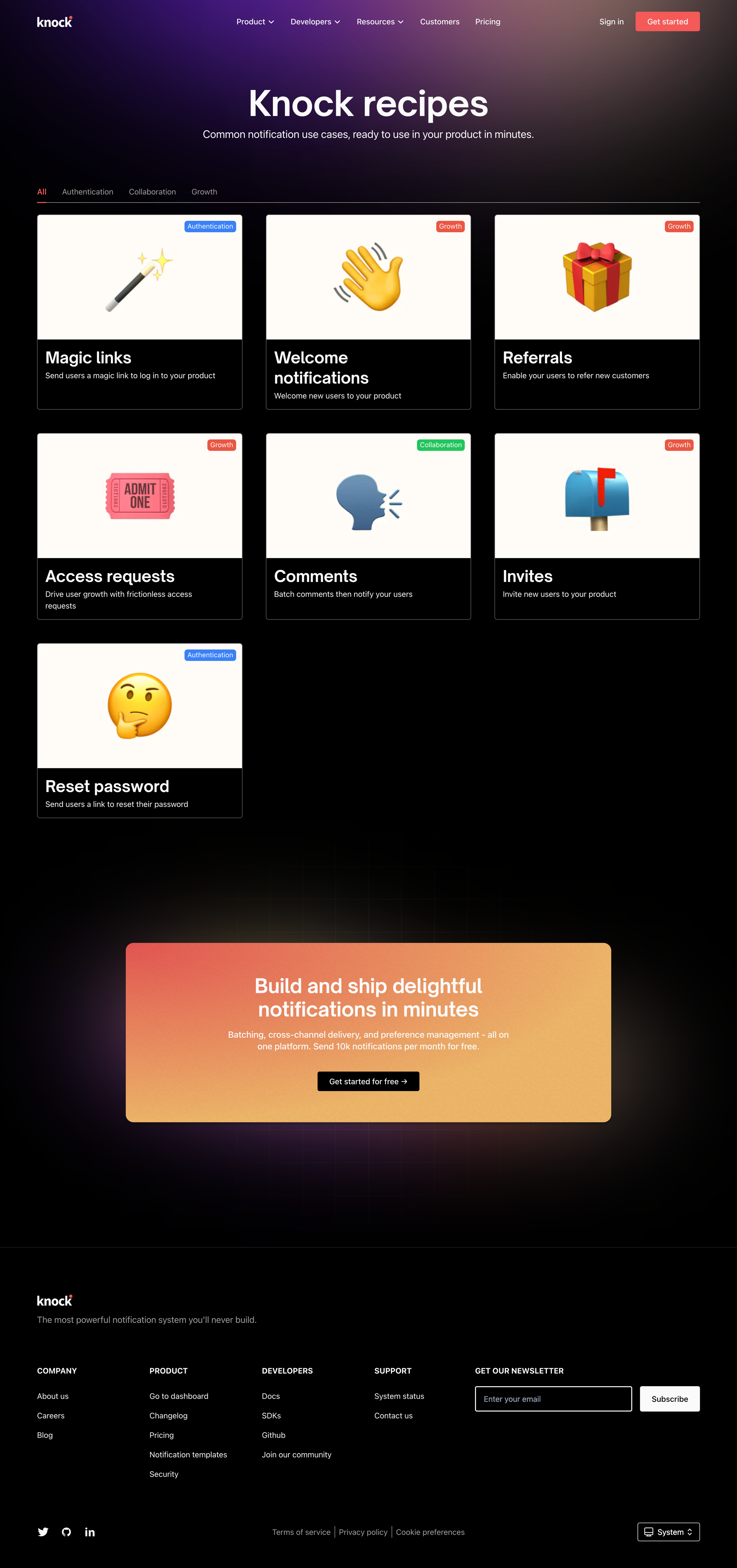 Knock - Recipes | Knock screen