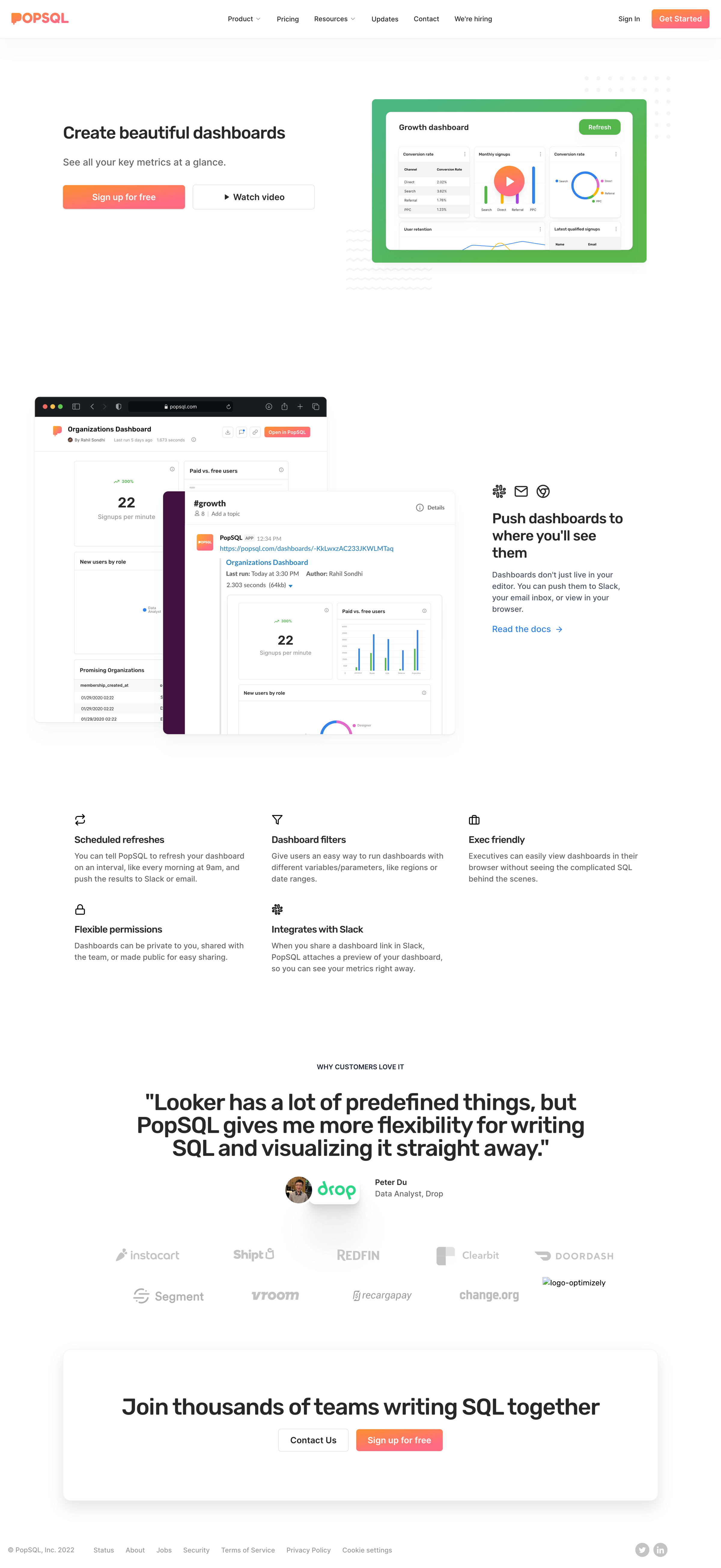 PopSQL - Dashboards | PopSQL screen