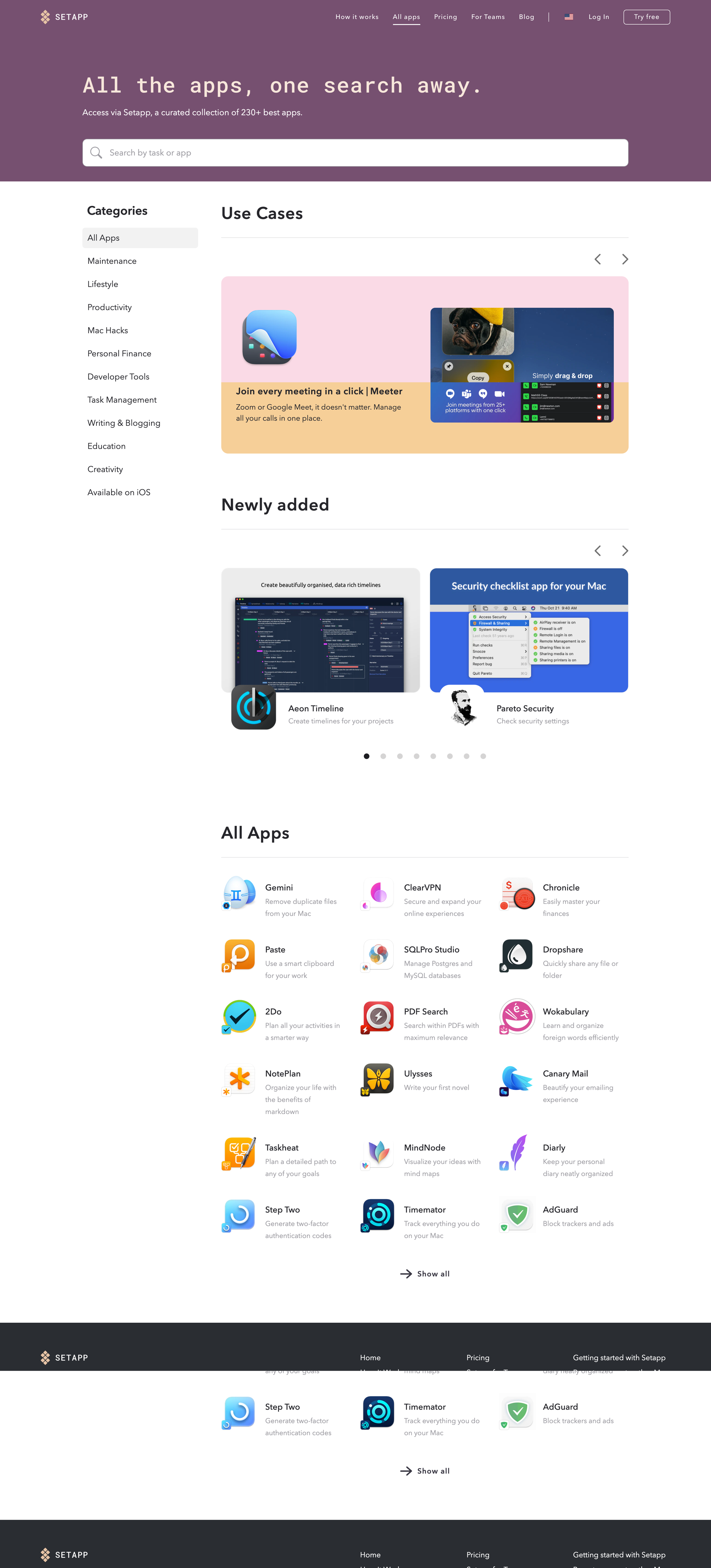 Setapp - Must-have apps for your Mac | Setapp screen