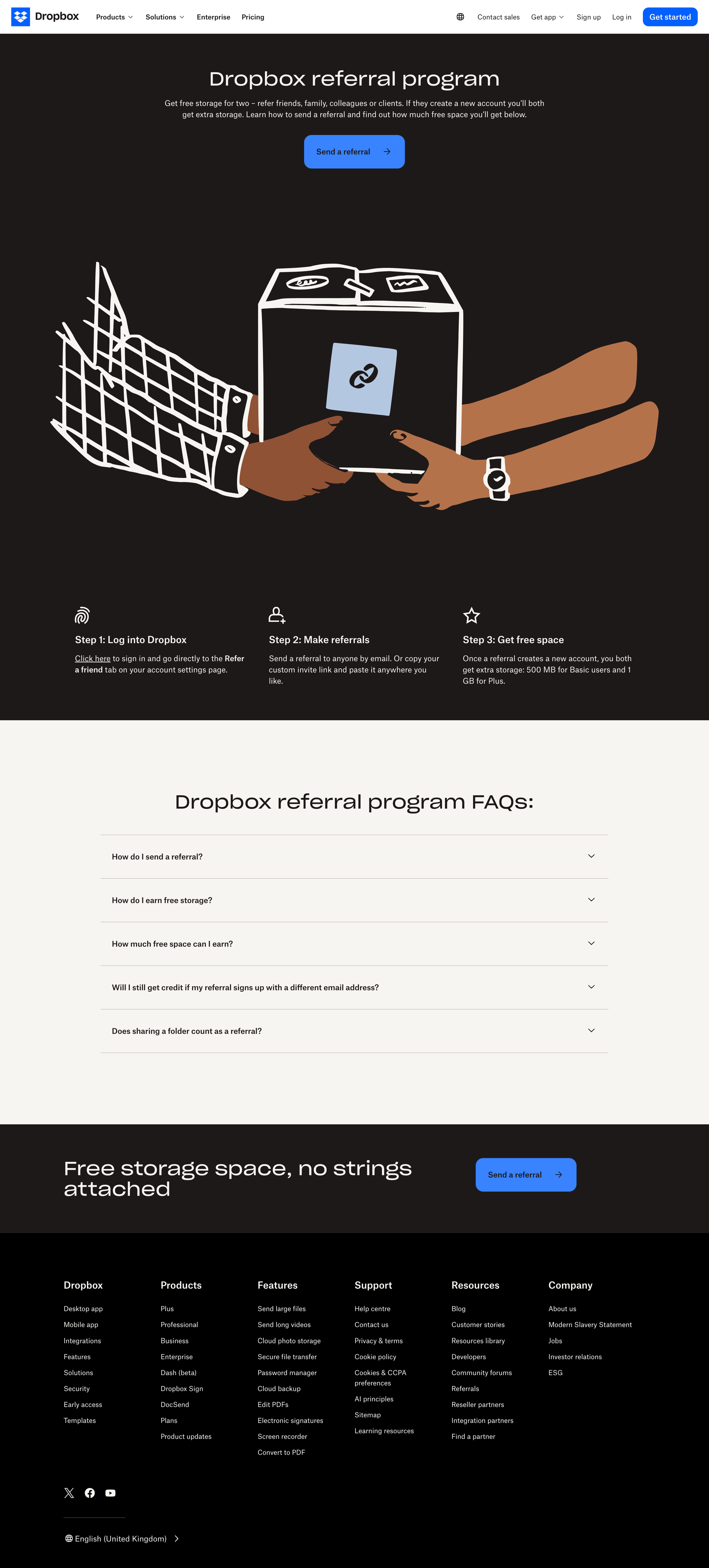 Dropbox referral program from Dropbox