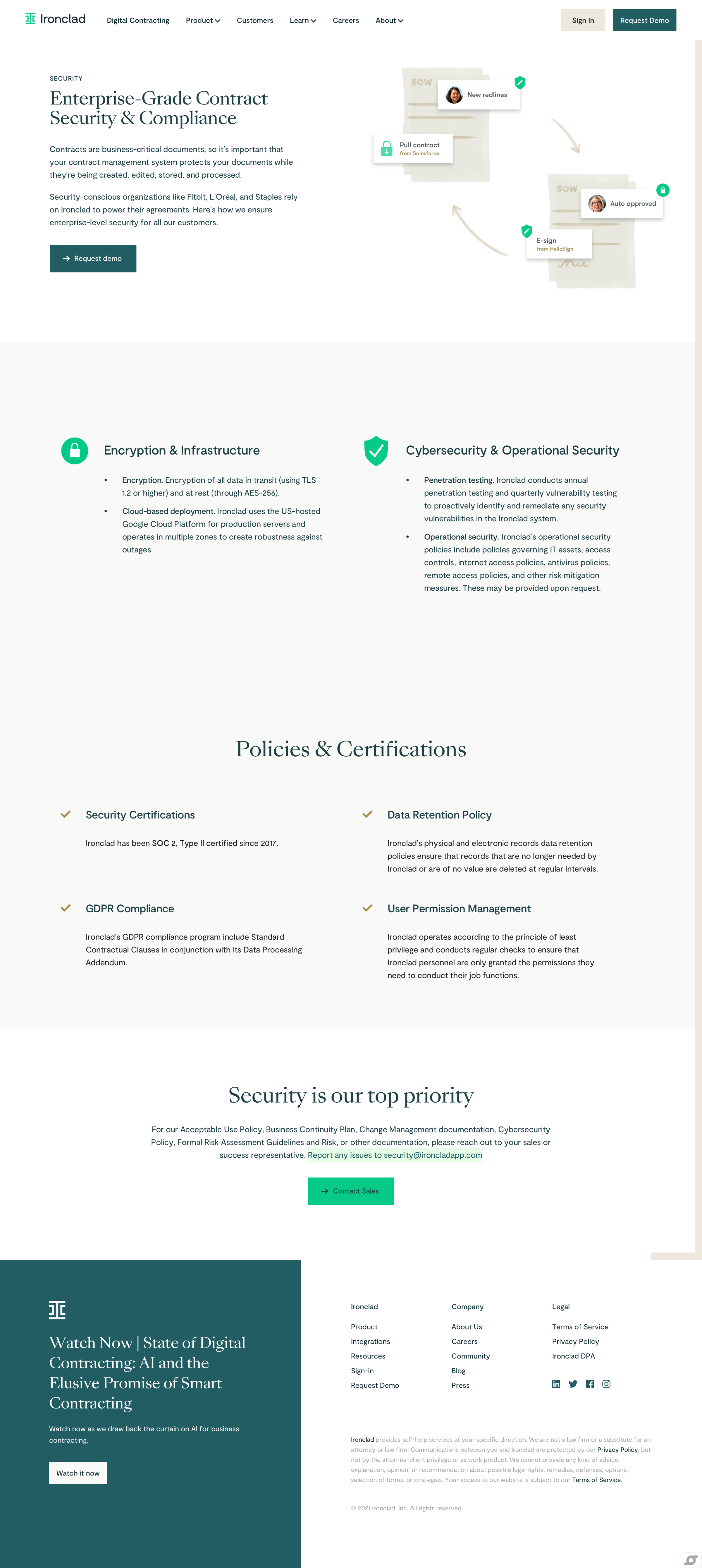 Ironclad - Contract Security, Encryption, Infrastructure | Ironclad screen