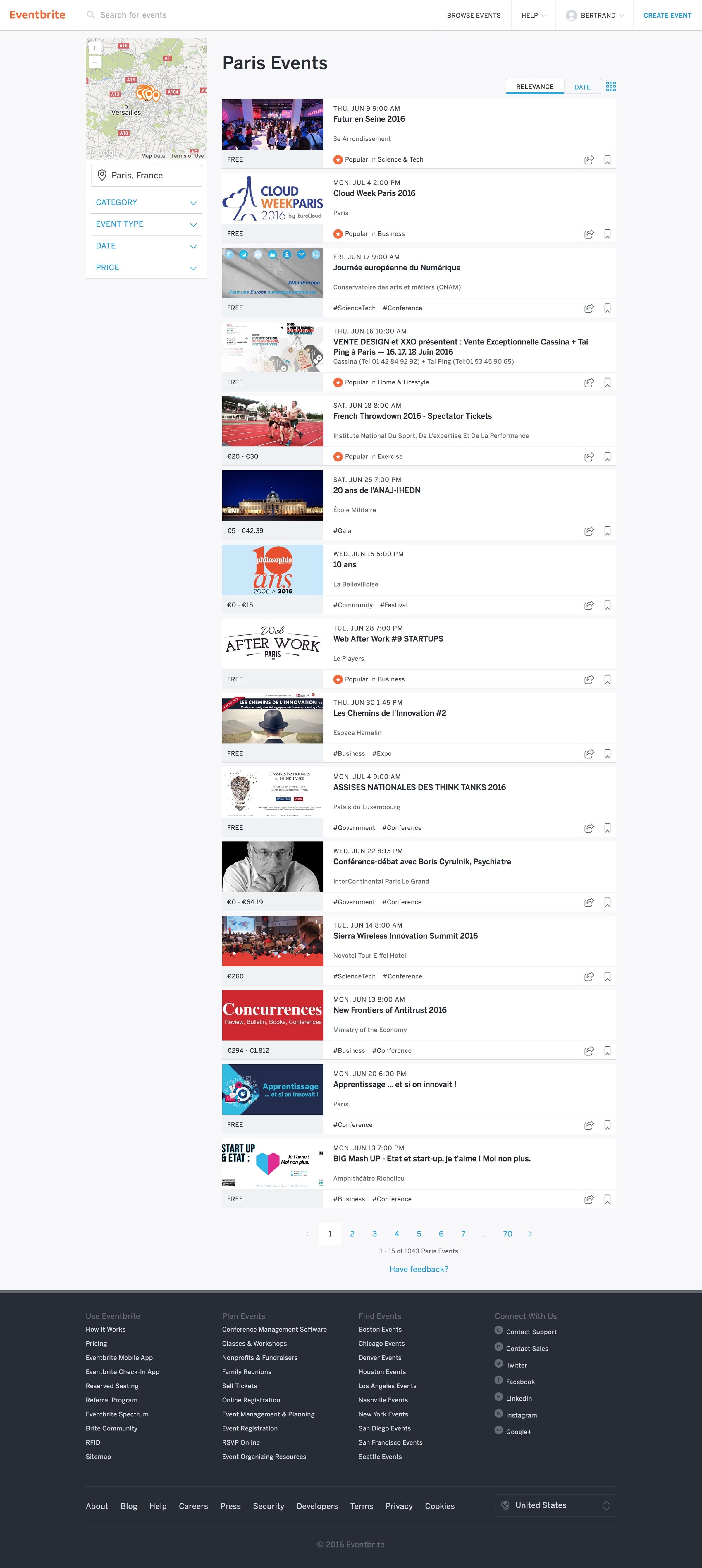 Eventbrite - Collection screen
