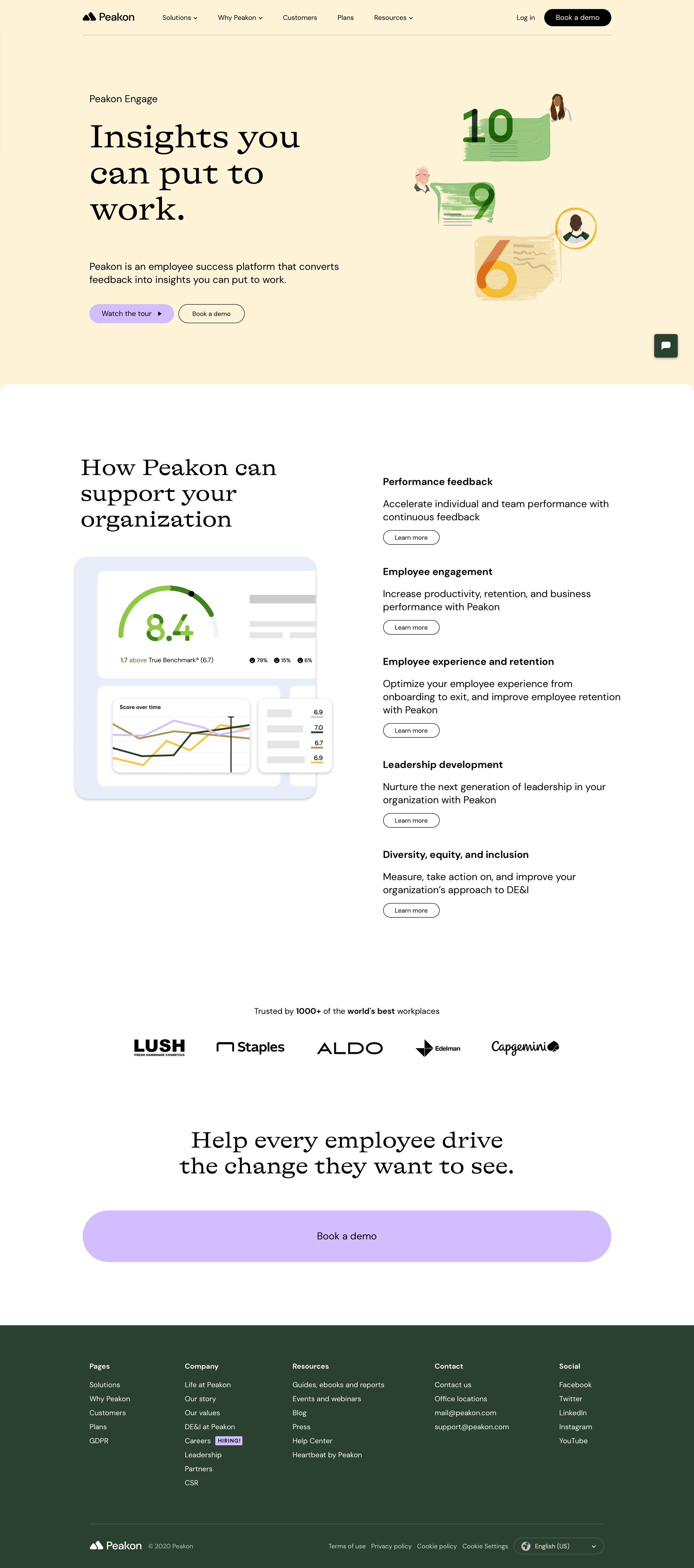 Peakon - Measure and improve all aspects of the employee experience - Peakon screen