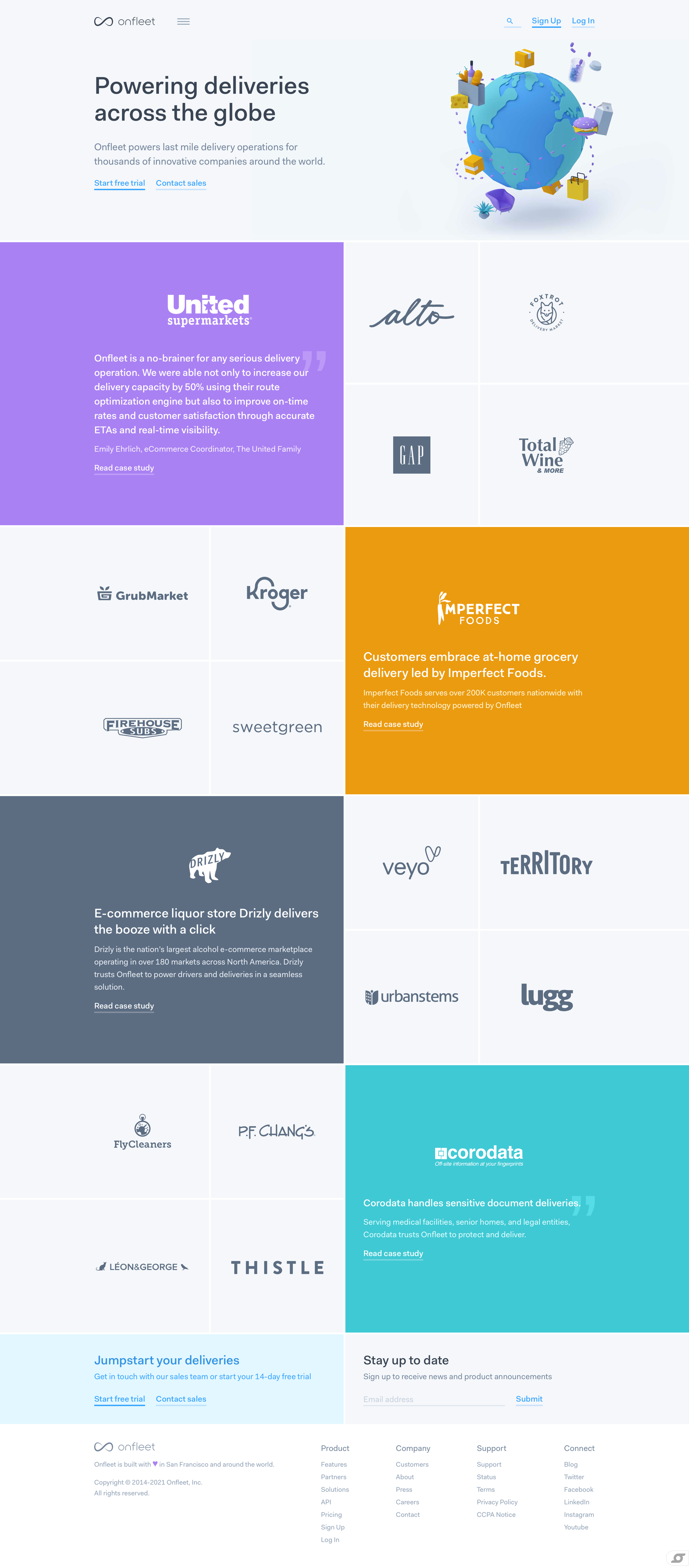 Onfleet - Onfleet | Customers screen