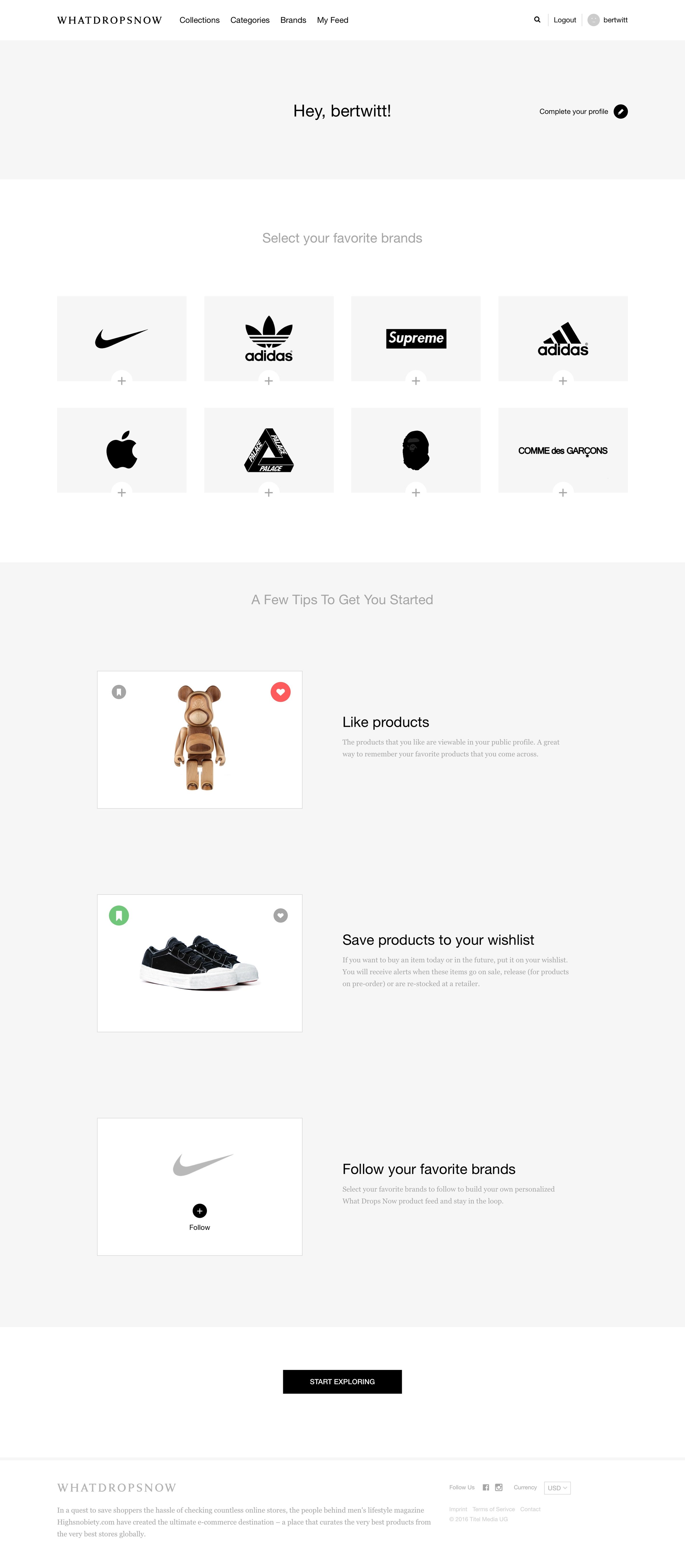 What drops now - Onboarding screen