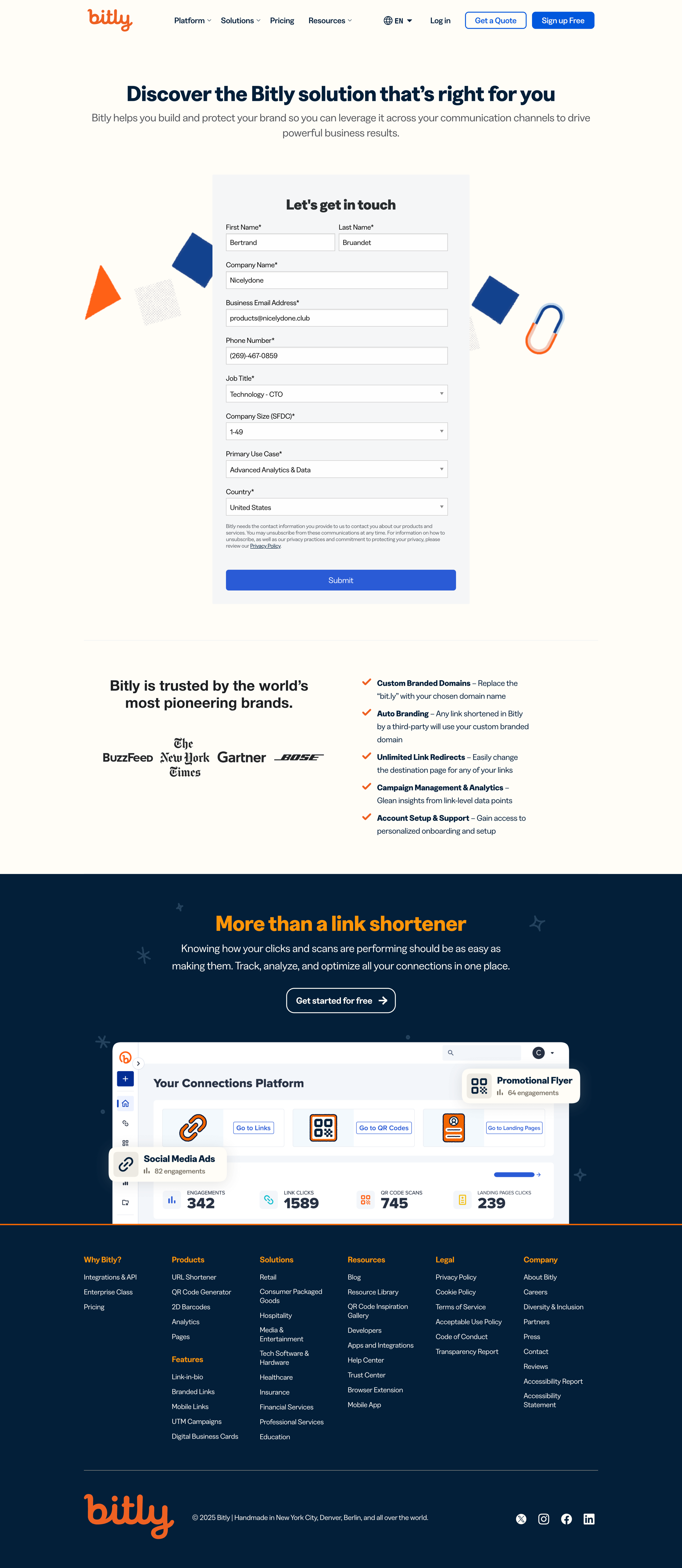 Bitly - Find the Bitly Solution Thats Right for You | Bitly screen