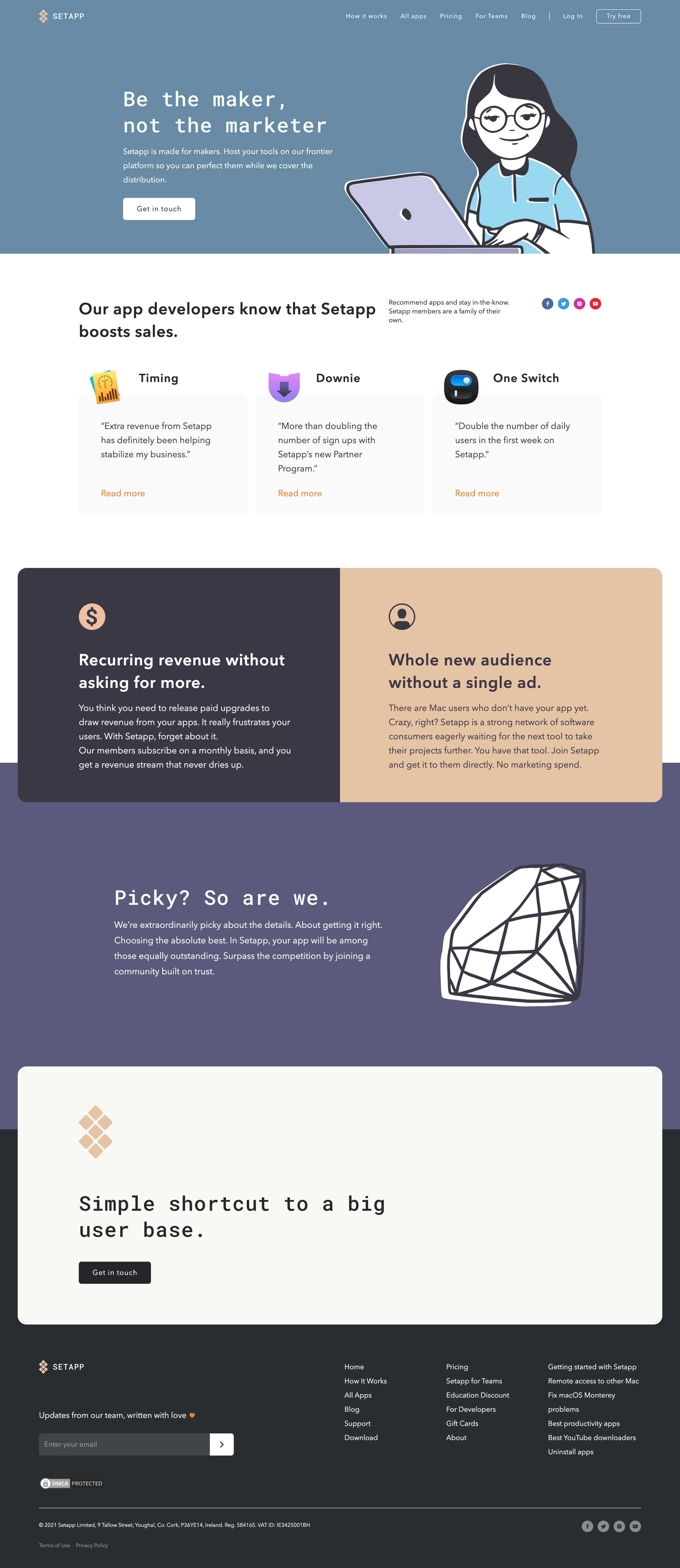 Setapp - Mac developers welcome | Setapp screen