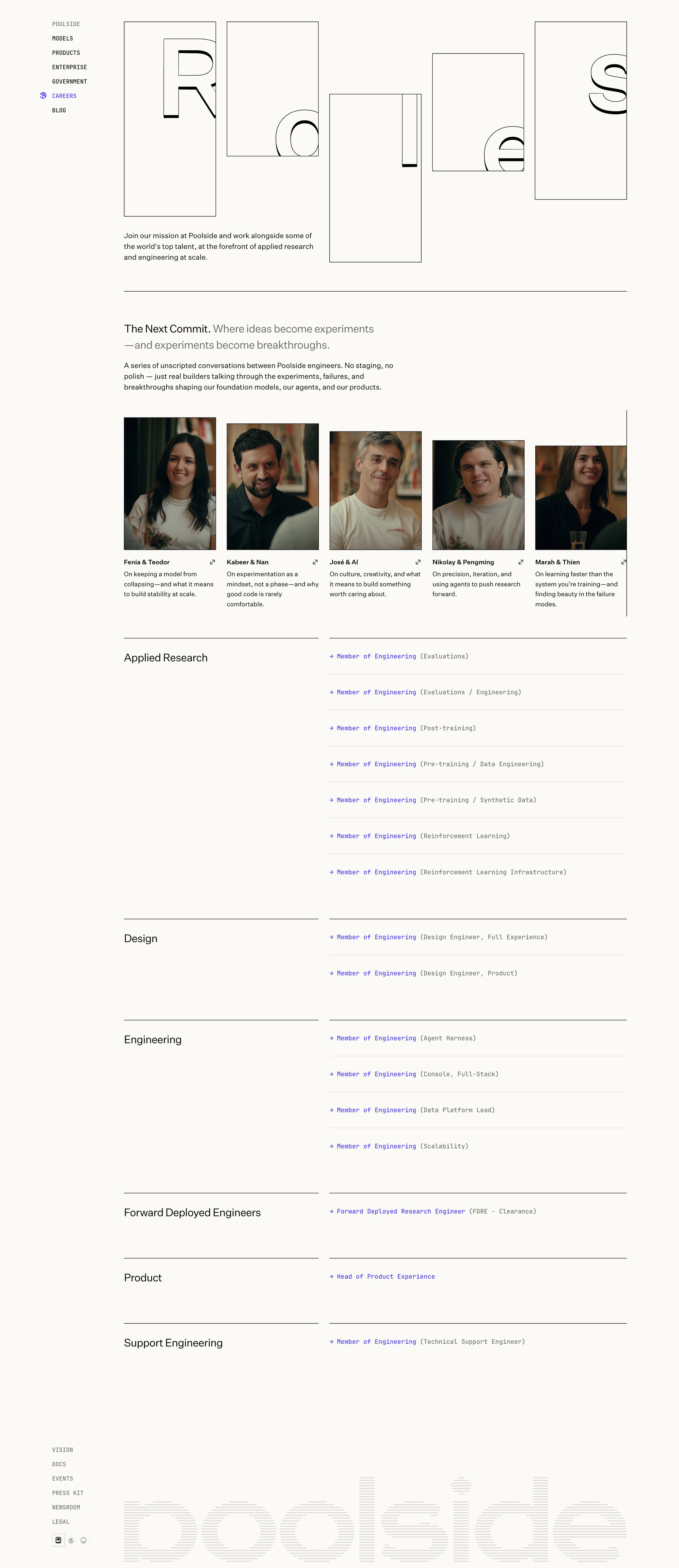 Poolside - Careers — Poolside screen