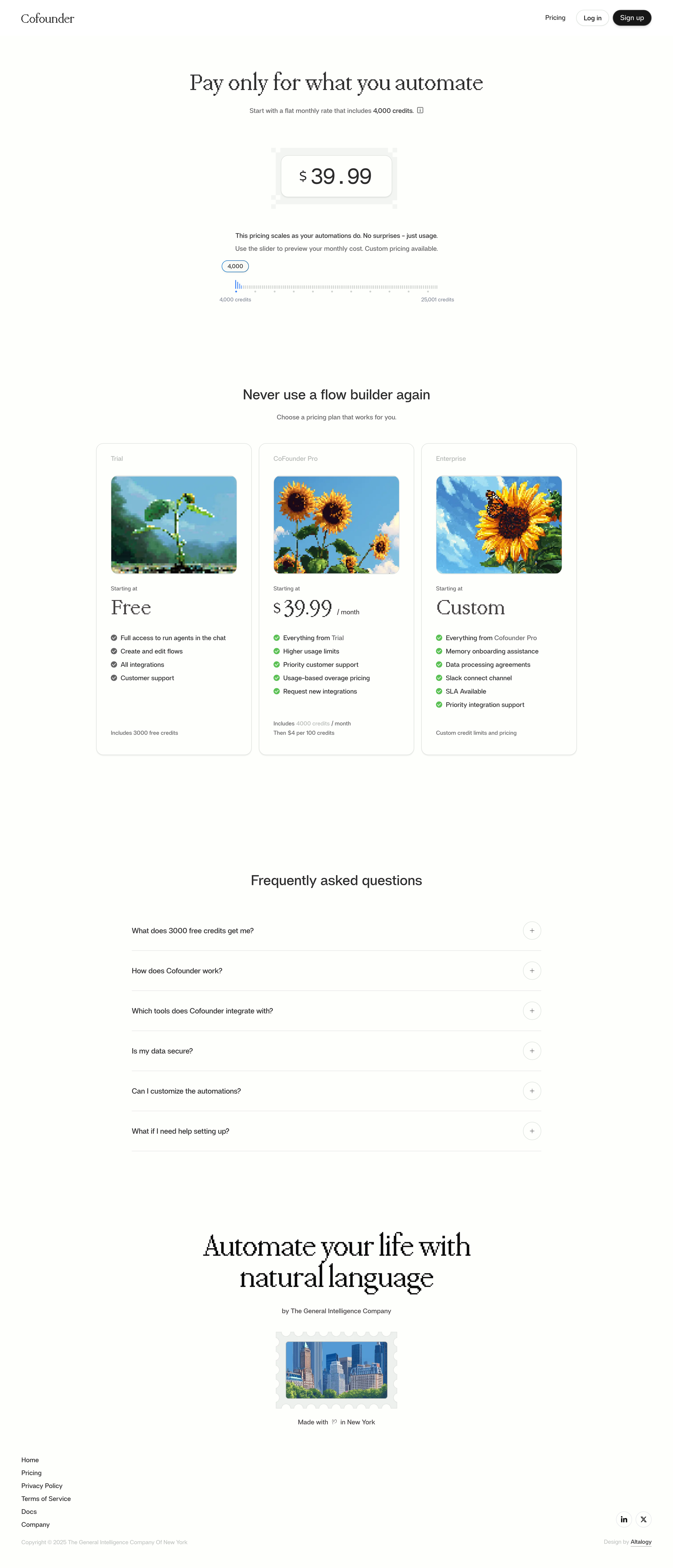 Cofounder - Cofounder Pricing screen