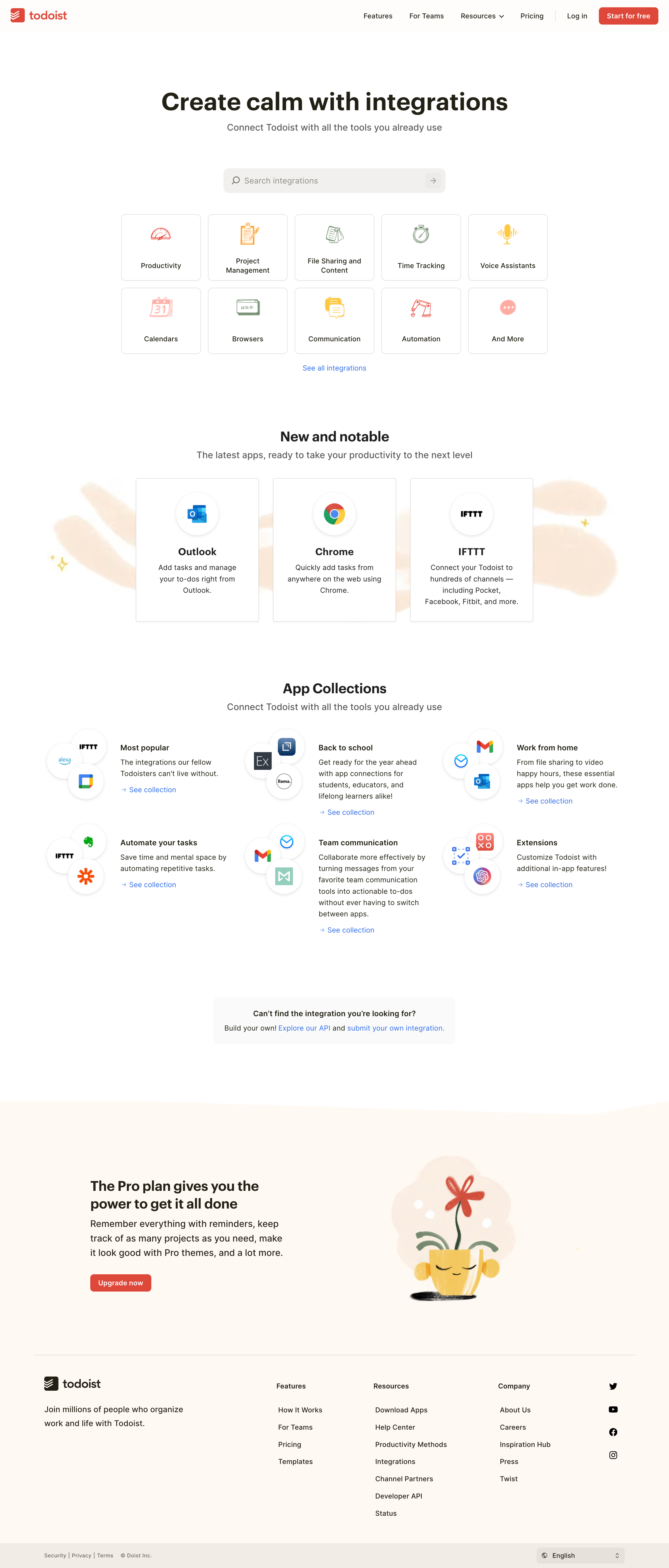 Todoist - Integrations | Todoist screen