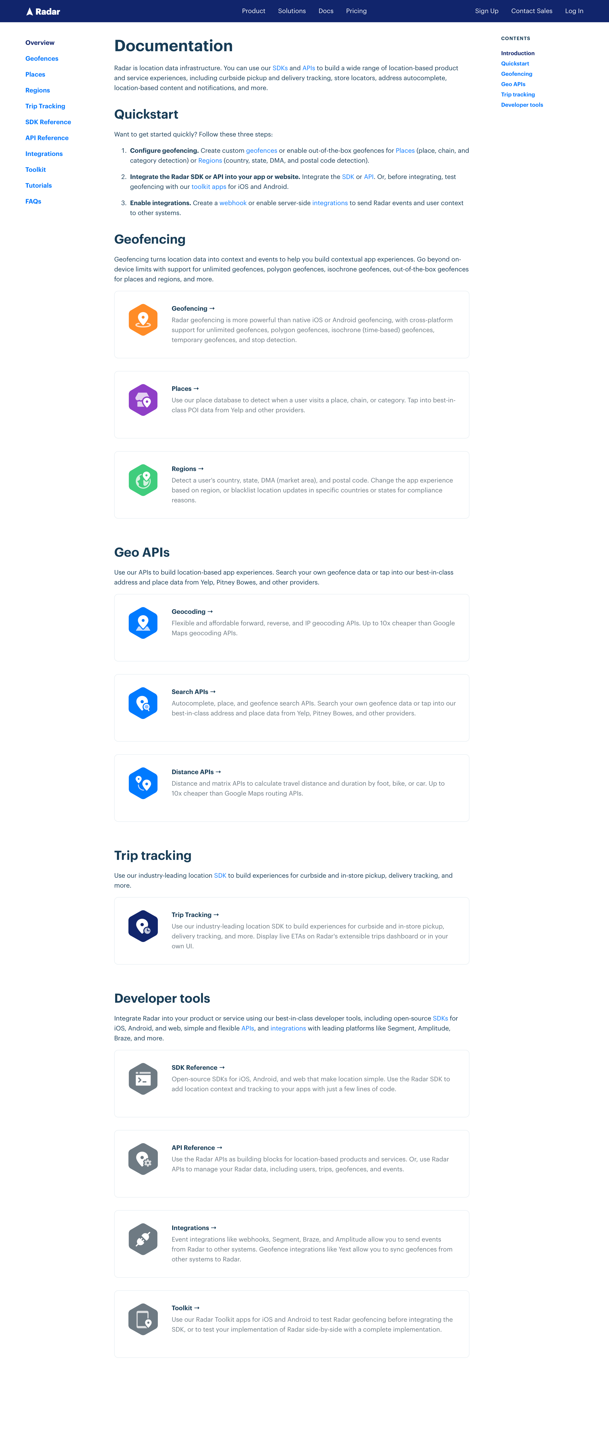 Radar - Documentation | Radar screen