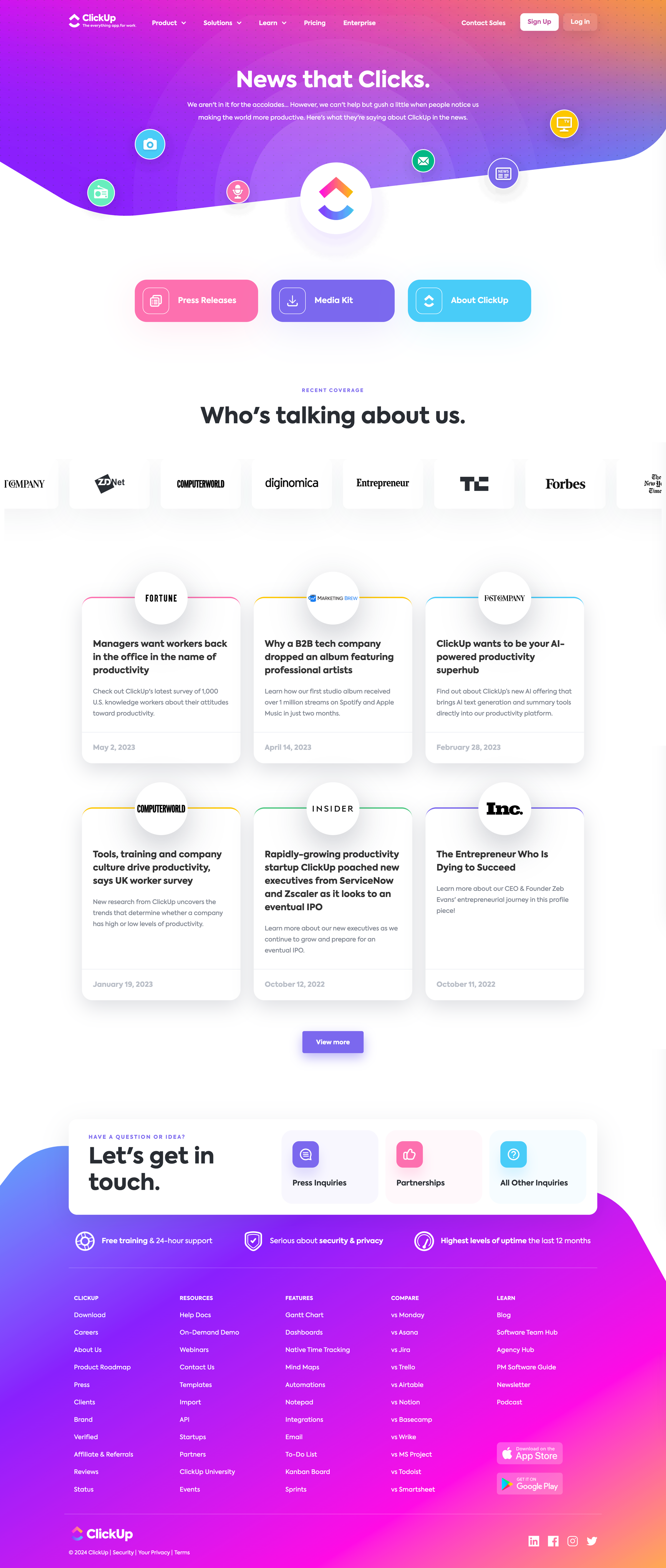 ClickUp - ClickUp | Brand Press screen
