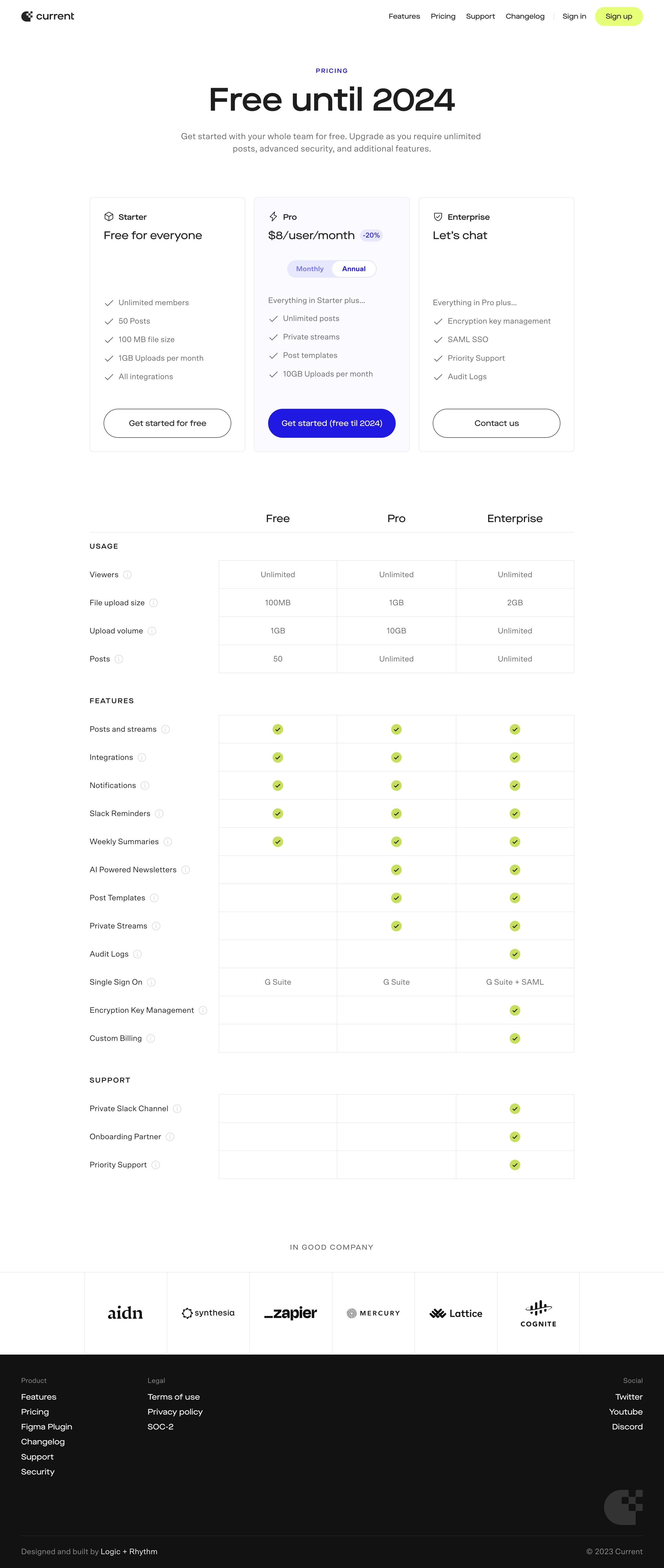 Current - Current ∙ Pricing screen