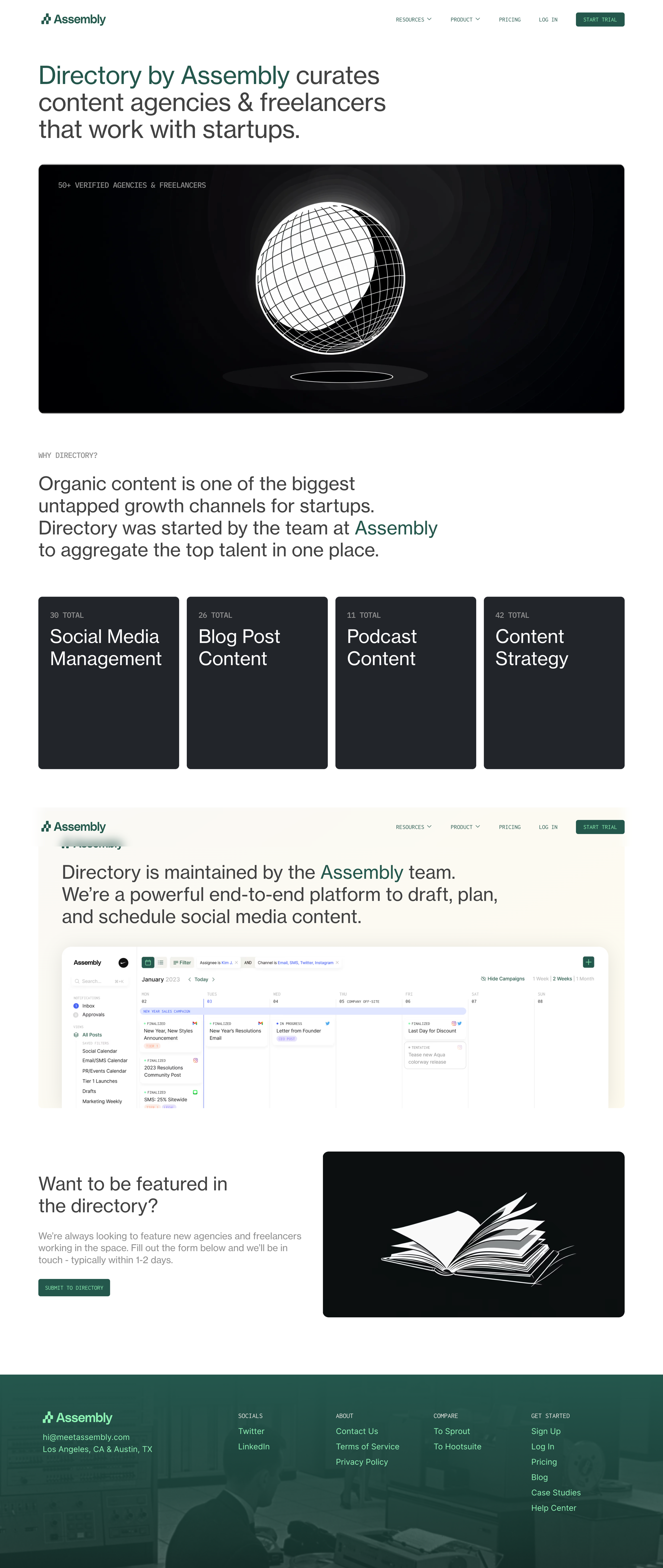 Assembly - Directory by Assembly screen