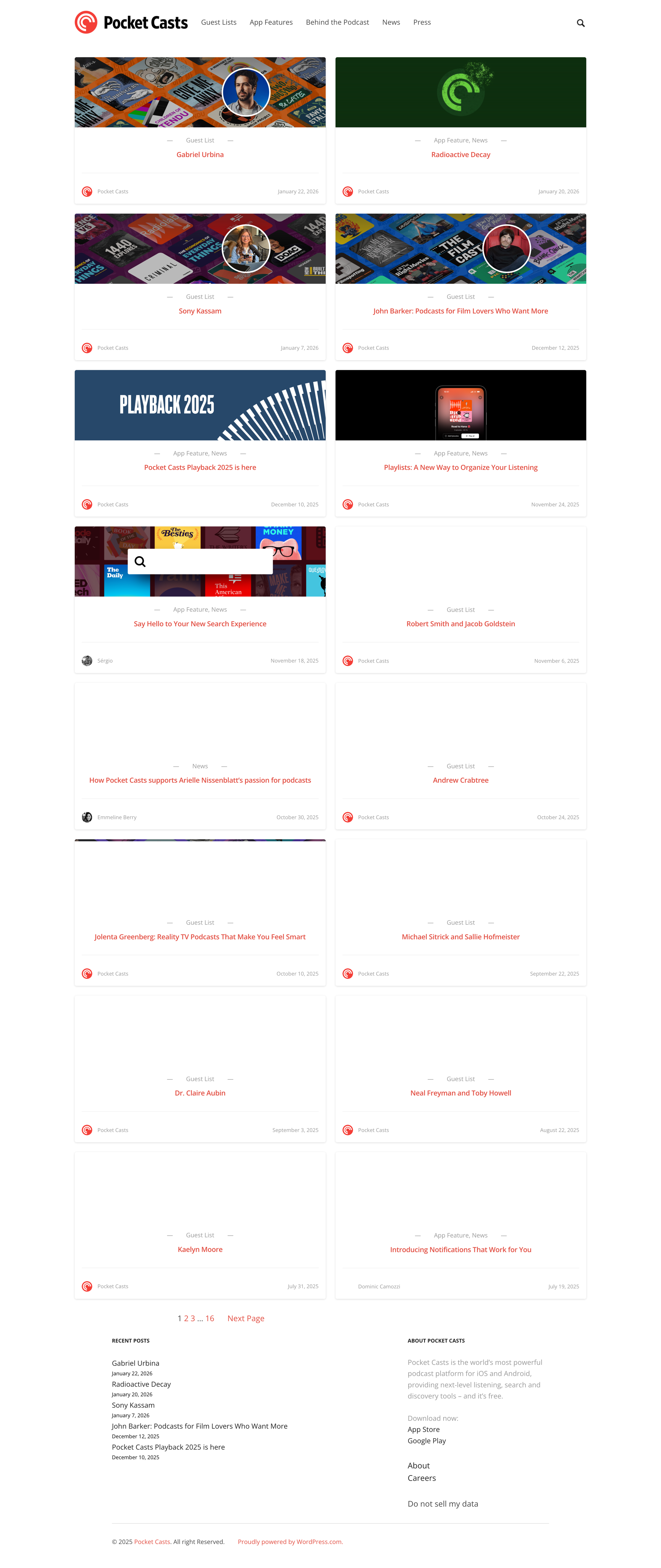 Pocket Casts - Pocket Casts Blog screen