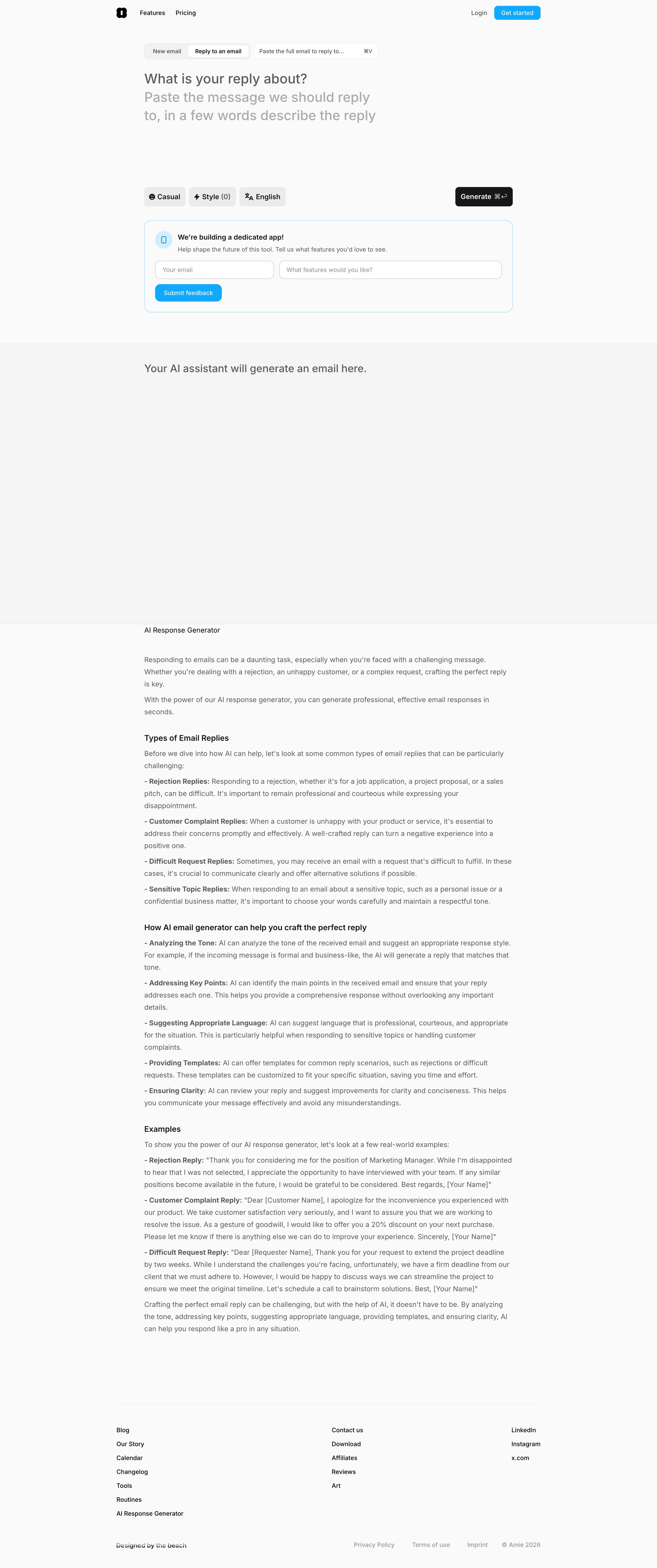 AI Response Generator from Amie