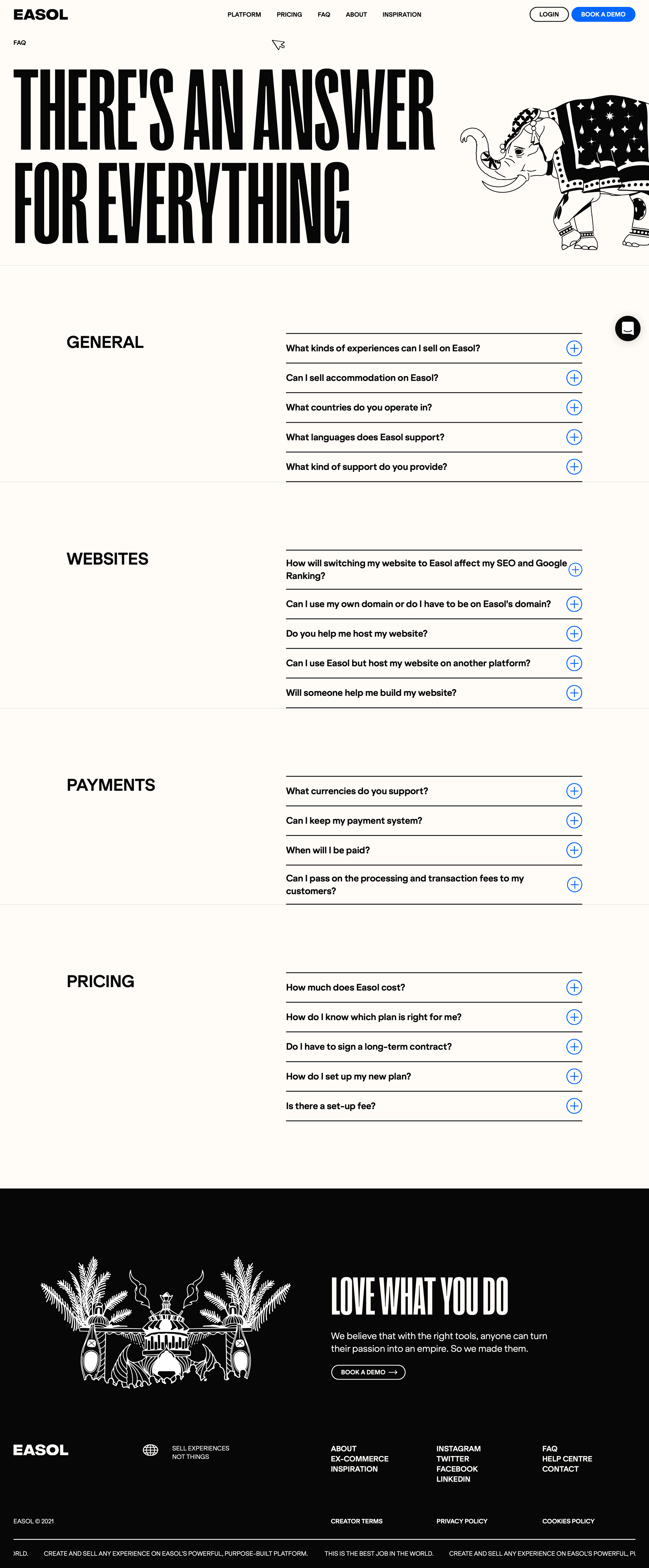 Easol - Easol - FAQ screen