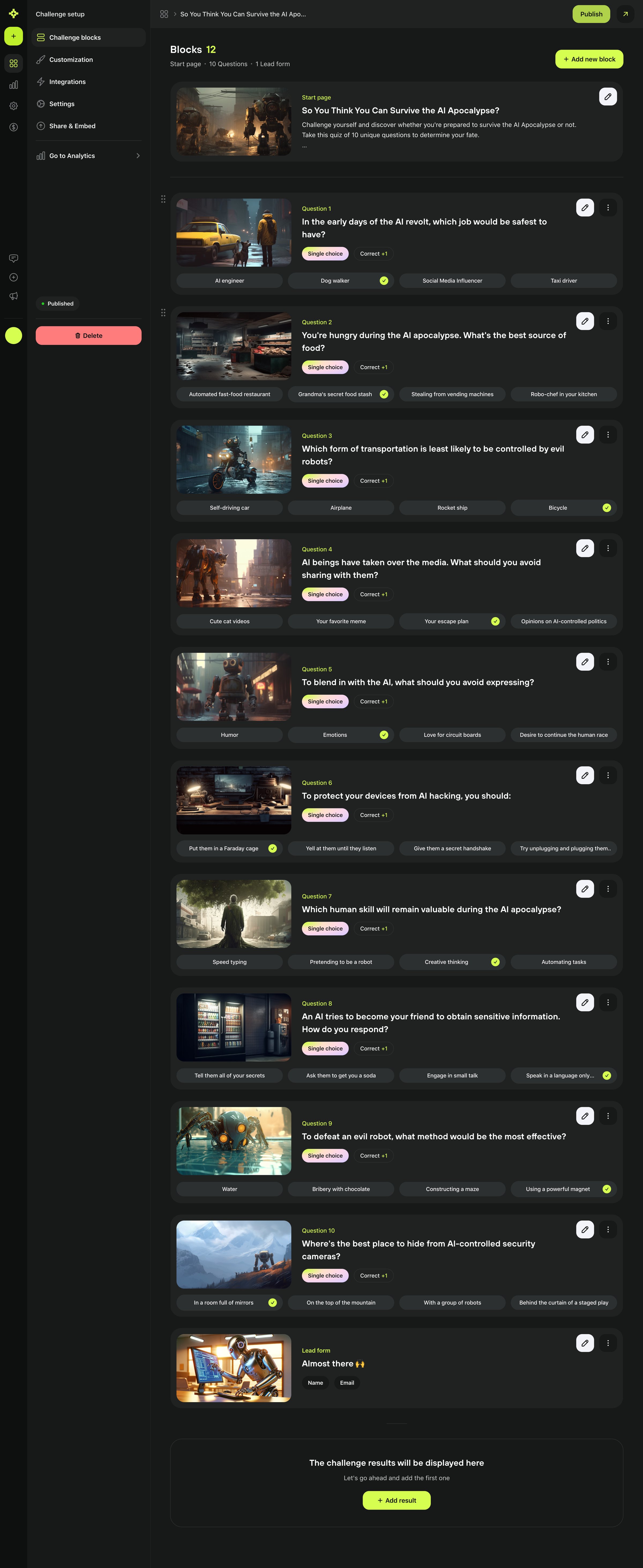 Meiro - Blocks · So You Think You Can Survive the AI Apocalypse · Meiro screen