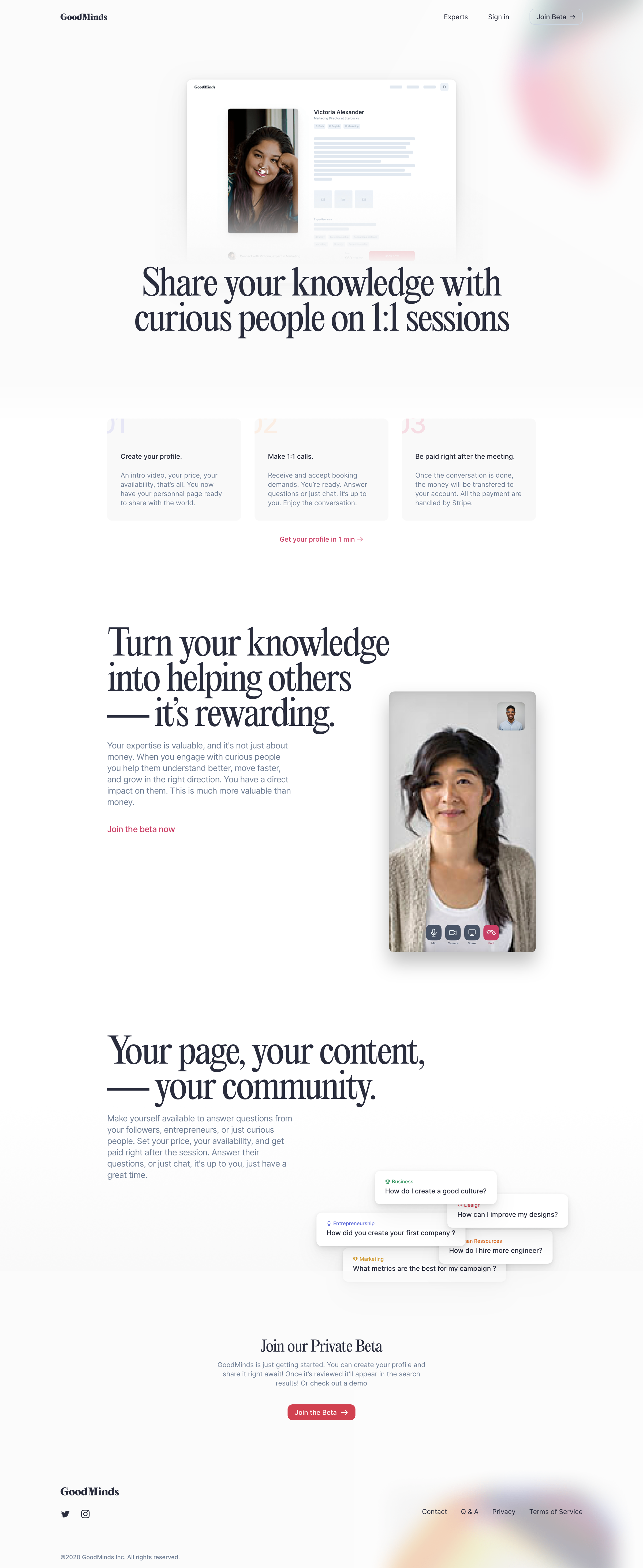 Goodminds - GoodMinds.Club — Answer your questions with 1.1 talks with experts. screen