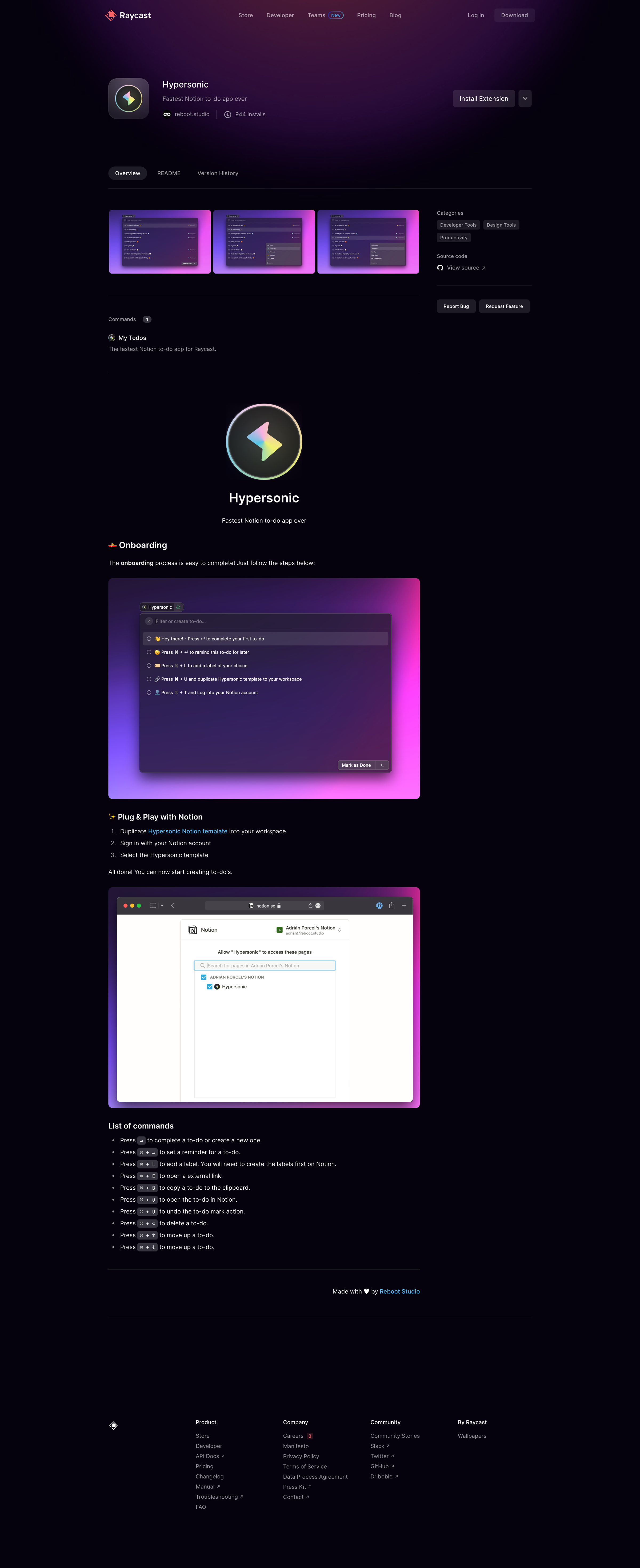 reboot.studiohypersonic - Raycast Store from Raycast
