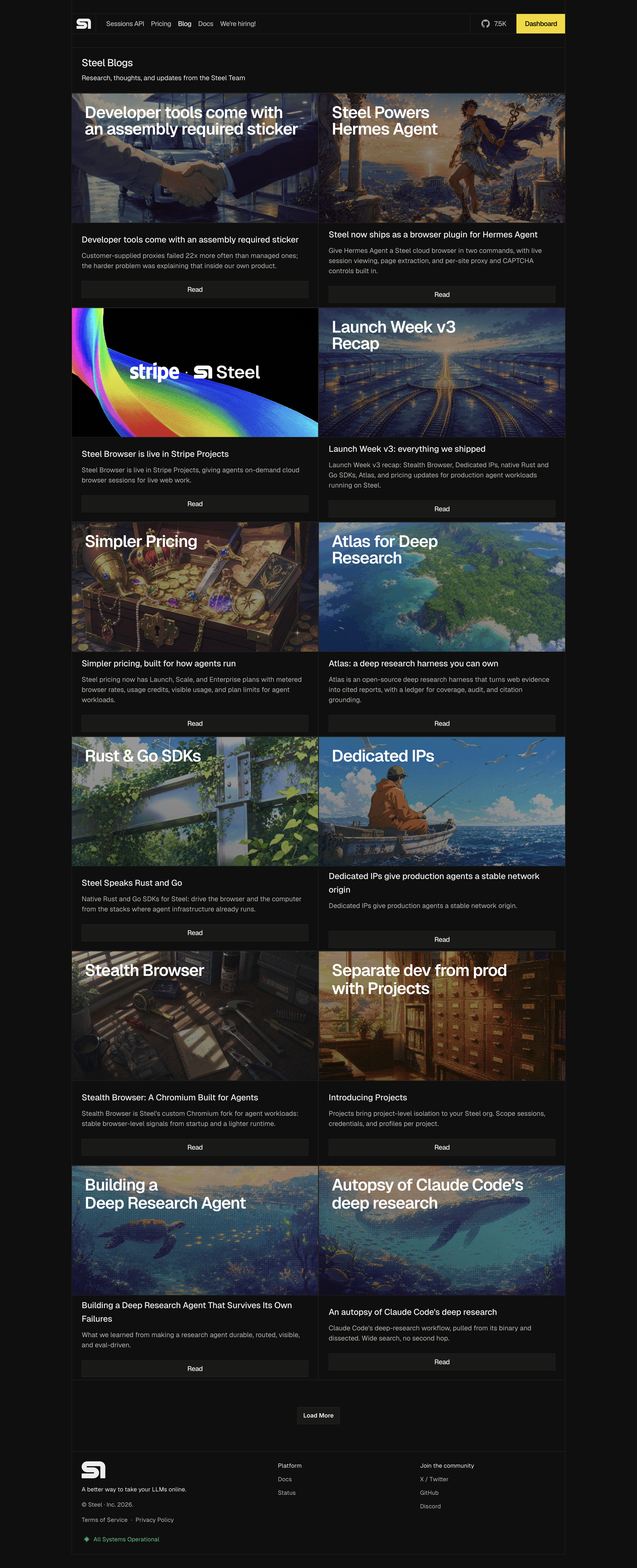 Steel - Steel | Browser Infrastructure for AI Agents screen