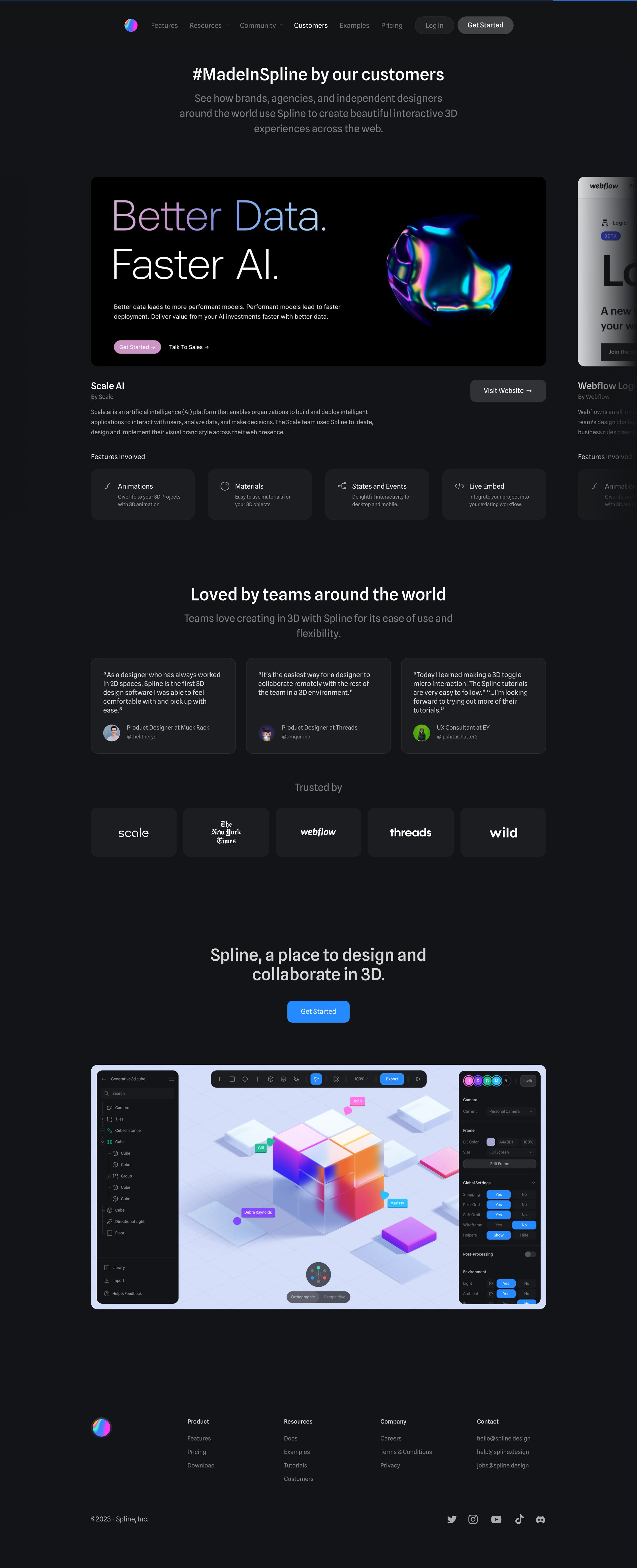 Spline - Spline - Design tool for 3D web browser experiences screen