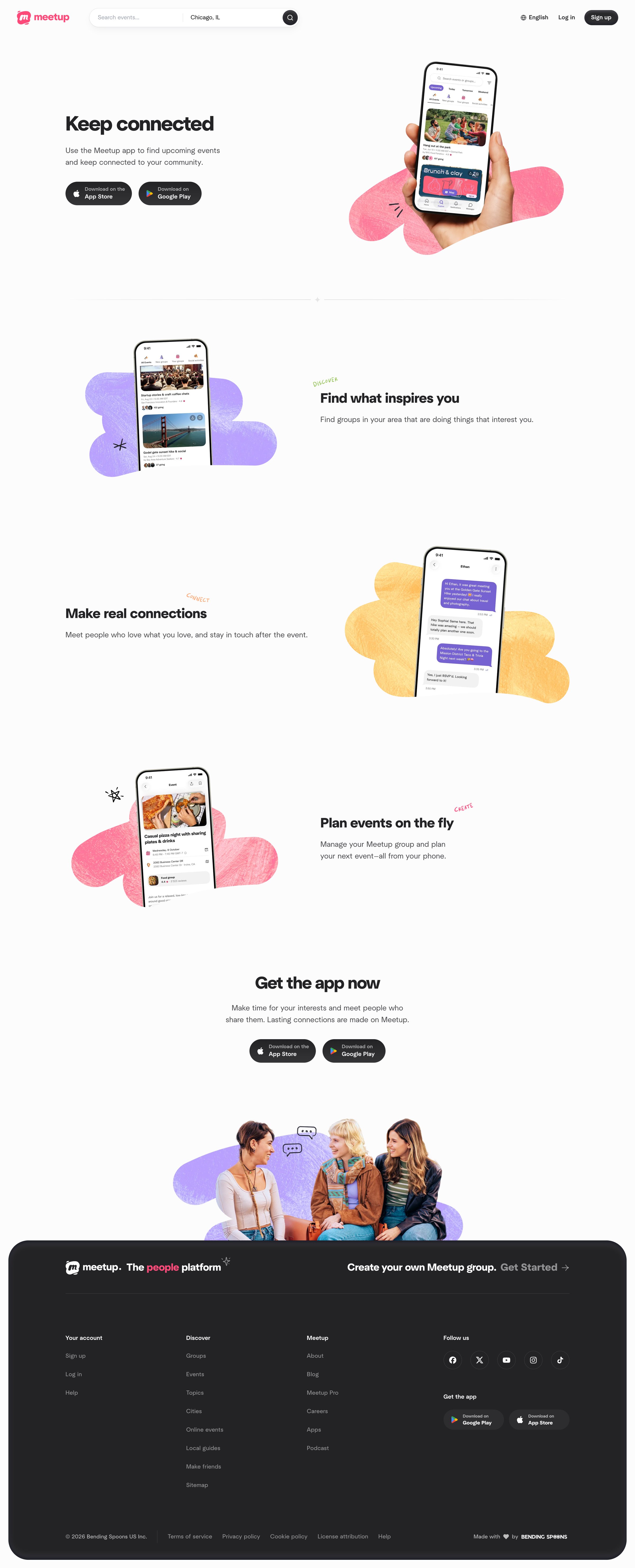 Meetup - Download the Meetup App on Apple & Google Play screen