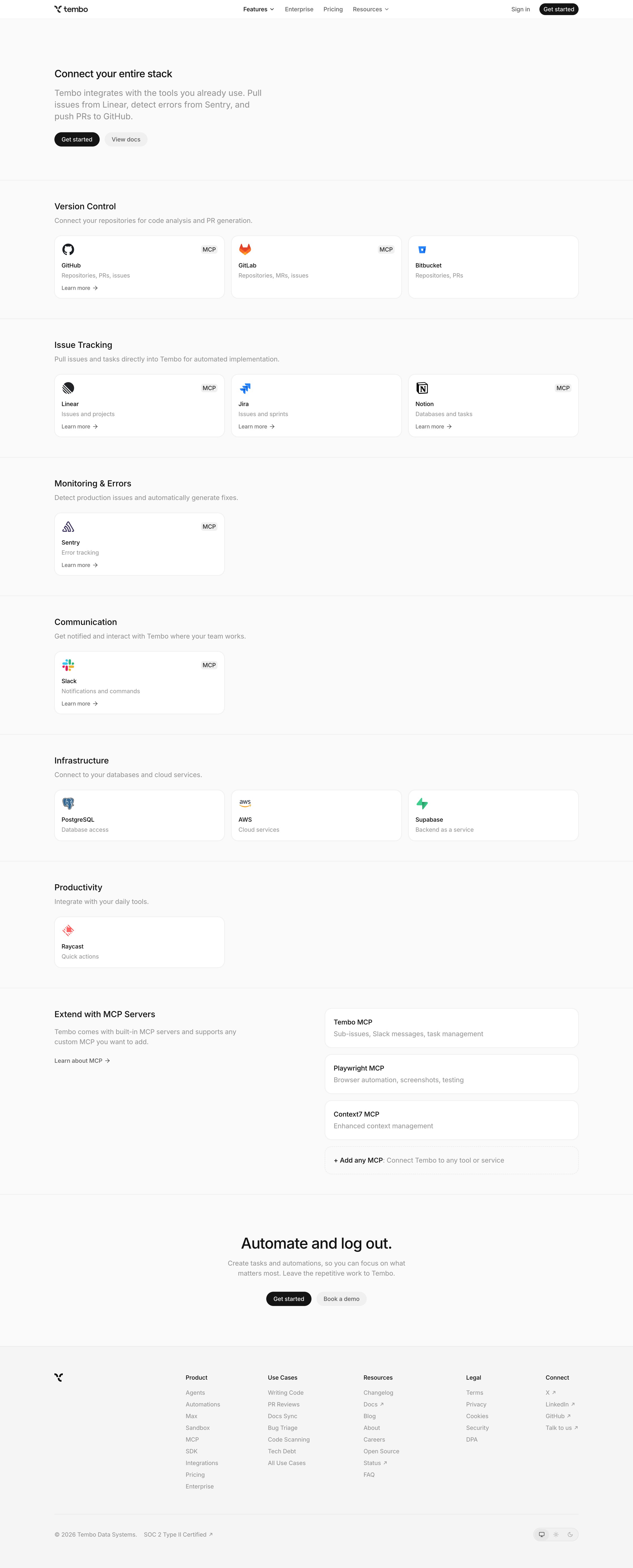 Integrations – Tembo from Tembo