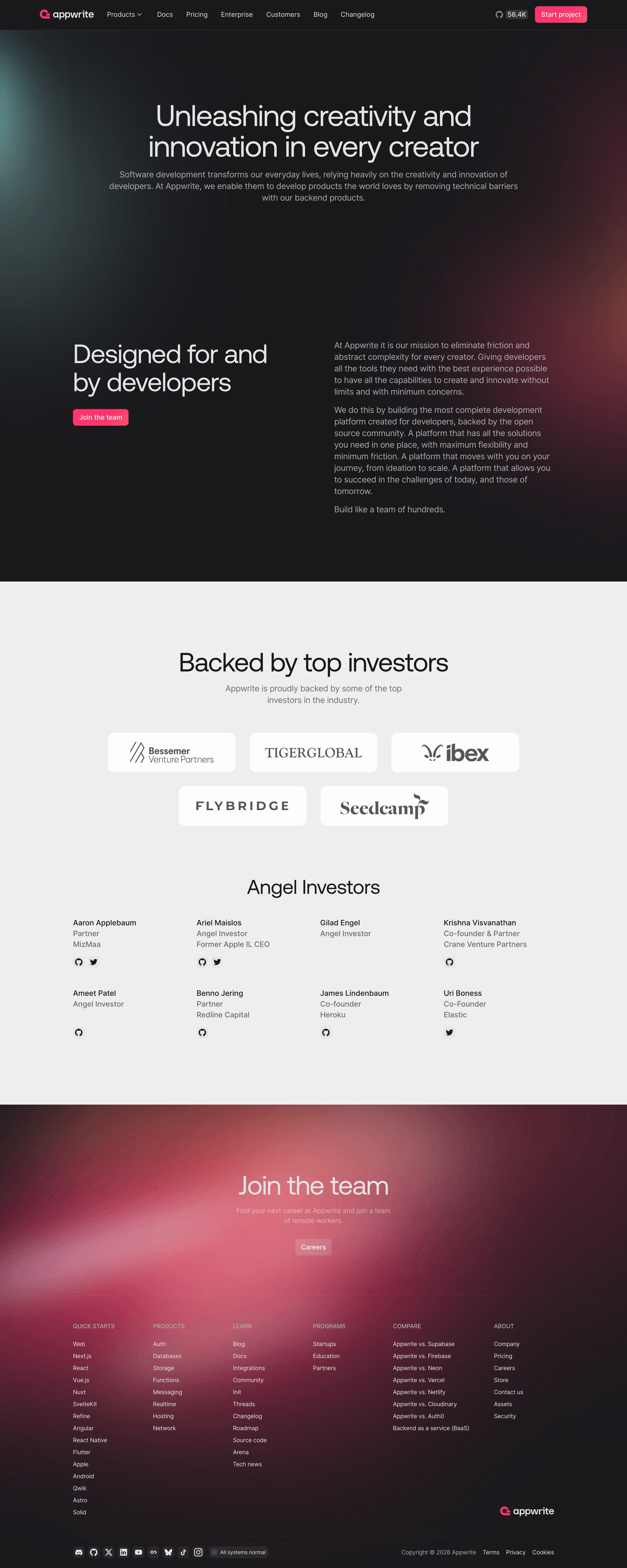 Appwrite - Company - Appwrite screen