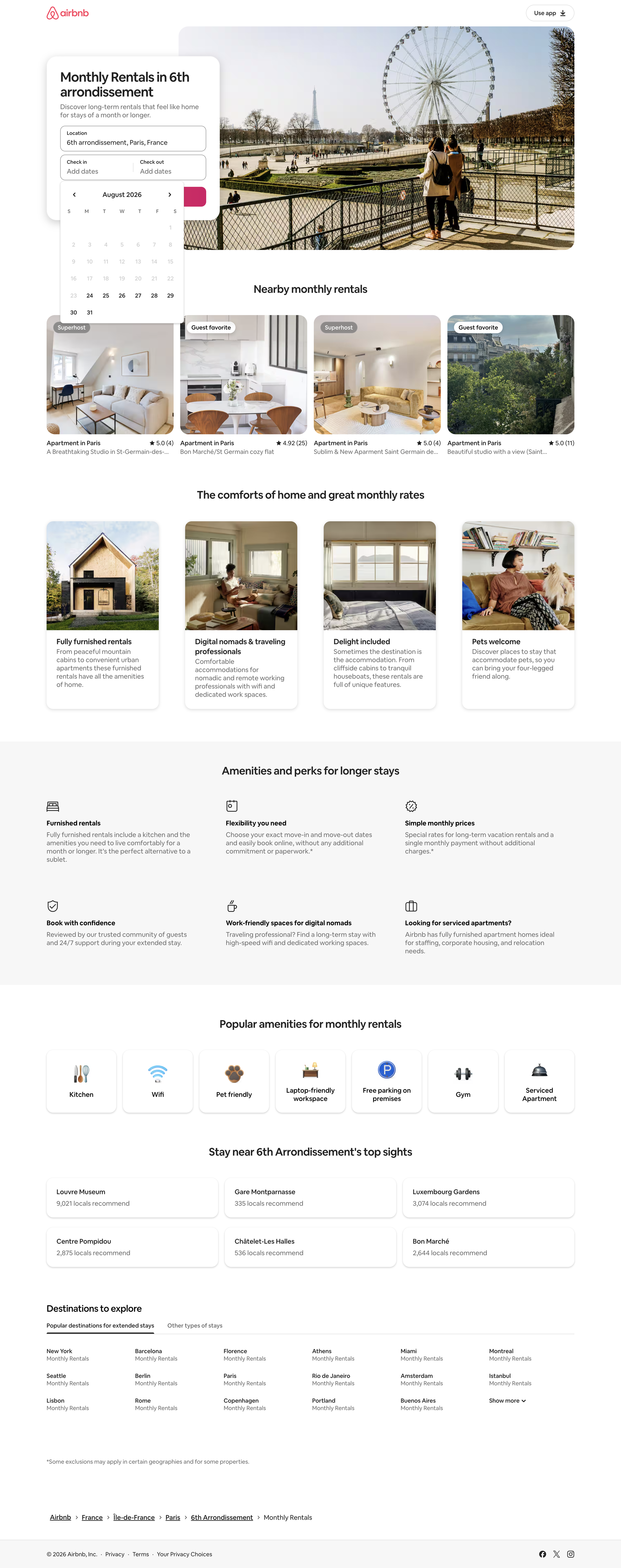 Airbnb - 6th Arrondissement, France Furnished Monthly Rentals and Extended Stays | Airbnb screen