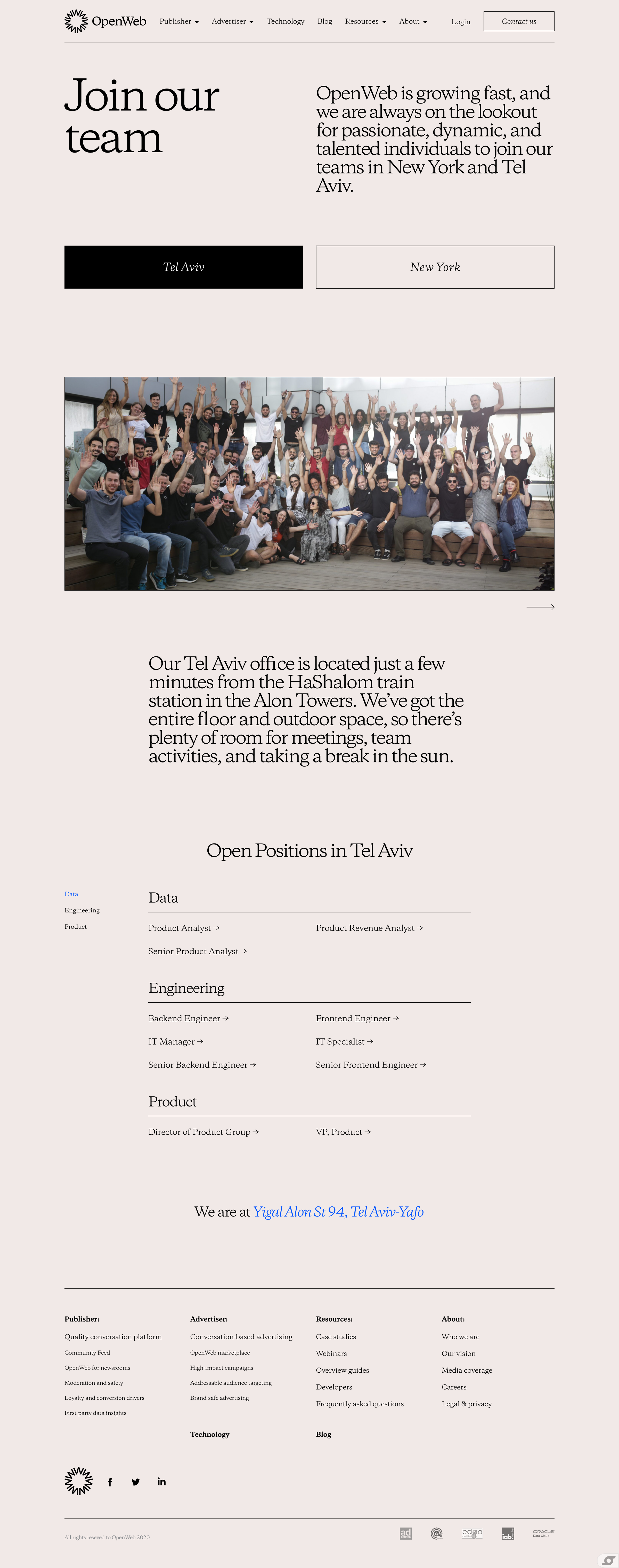 OpenWeb - Careers screen