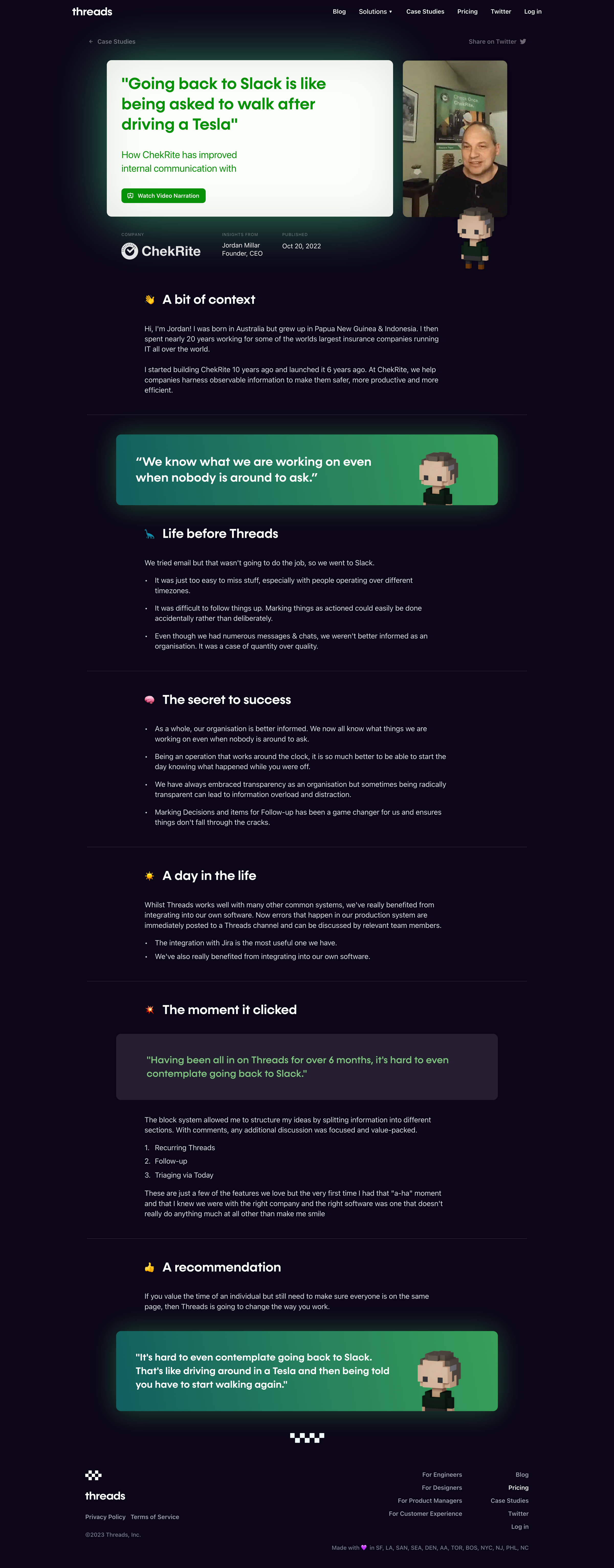 Threads - Threads Case Study | ChekRite screen