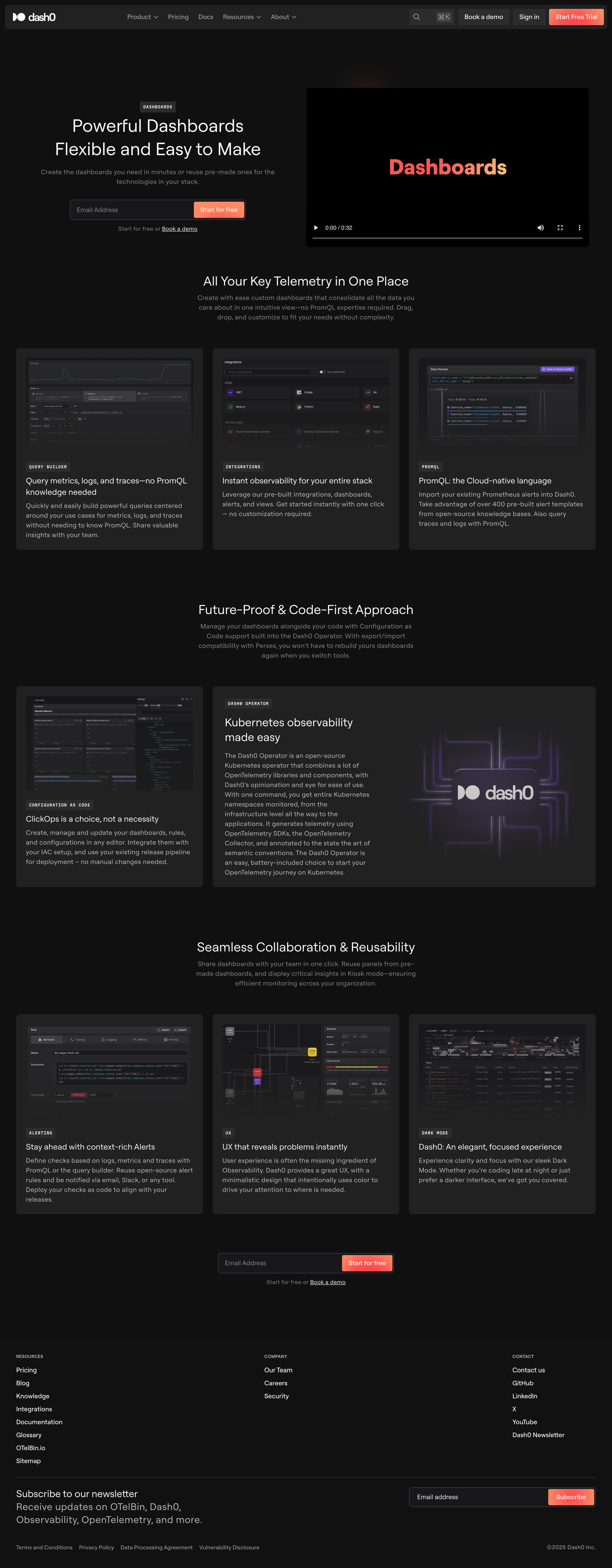Dash0 - Dashboards · Dash0 screen
