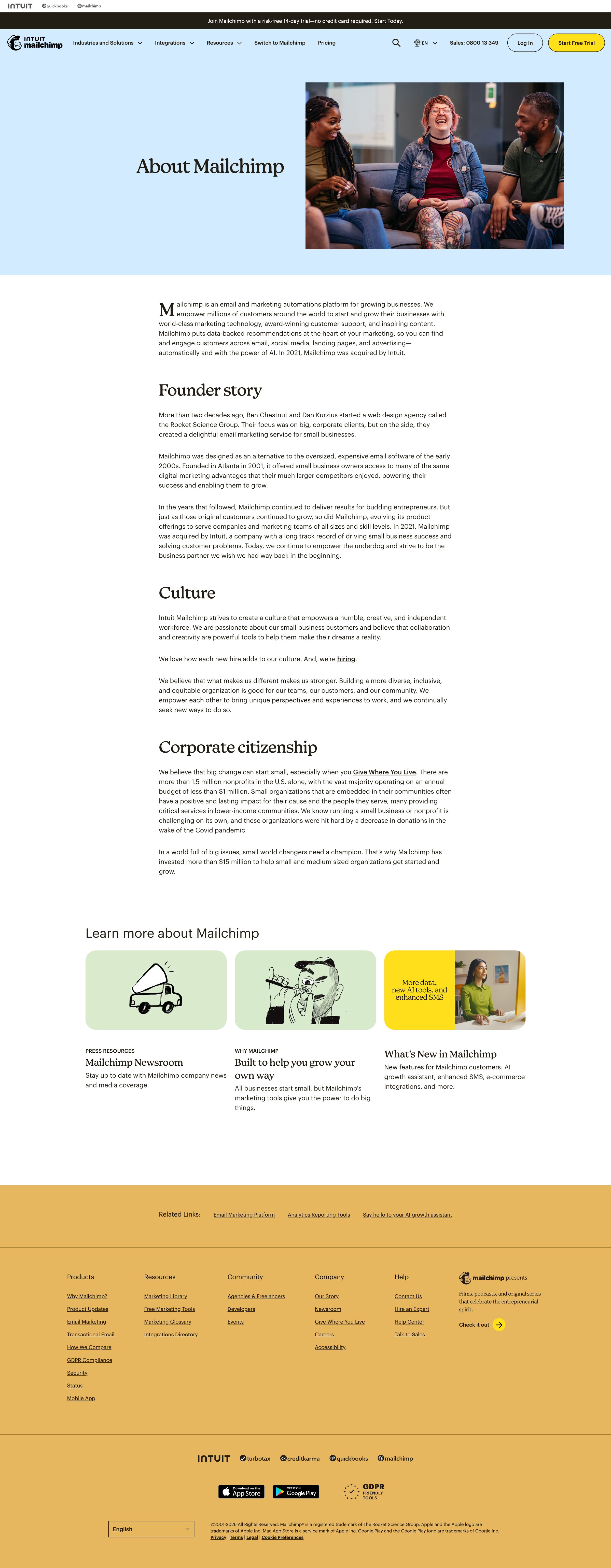 Mailchimp - About Mailchimp - Mailchimp's Story Mailchimp screen