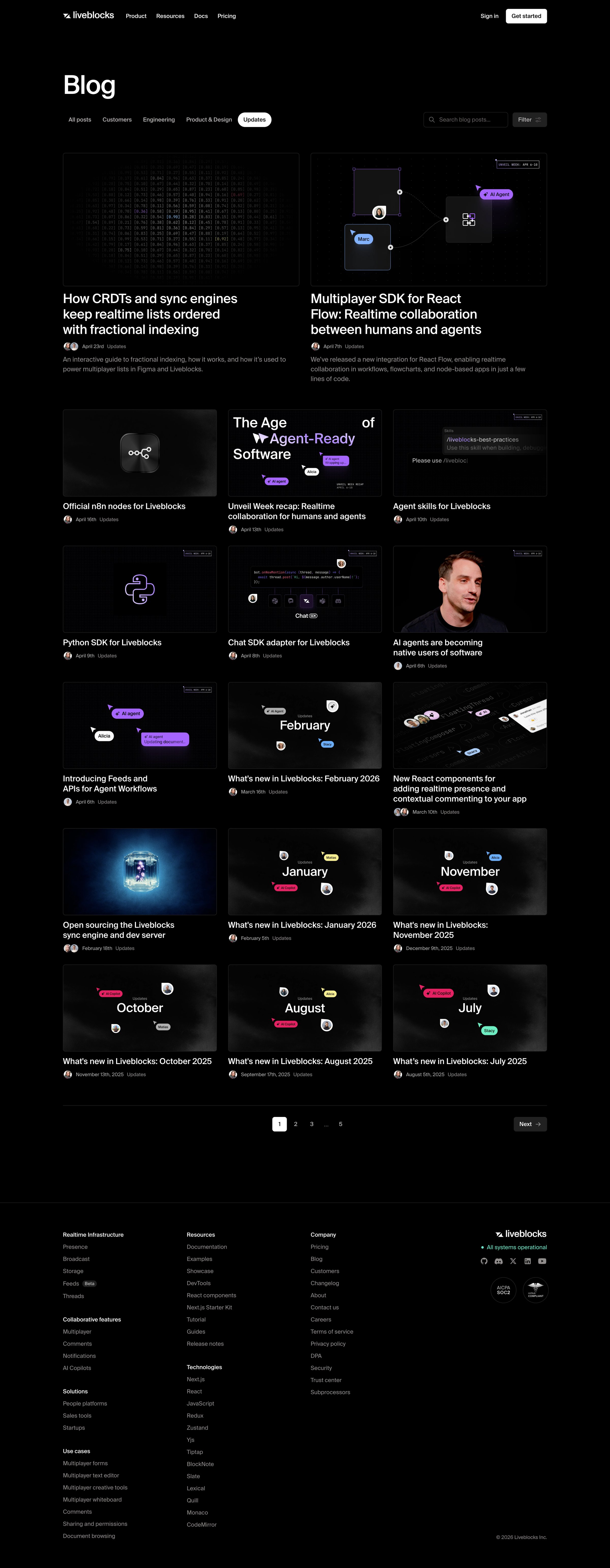 Liveblocks - Updates Liveblocks Blog screen