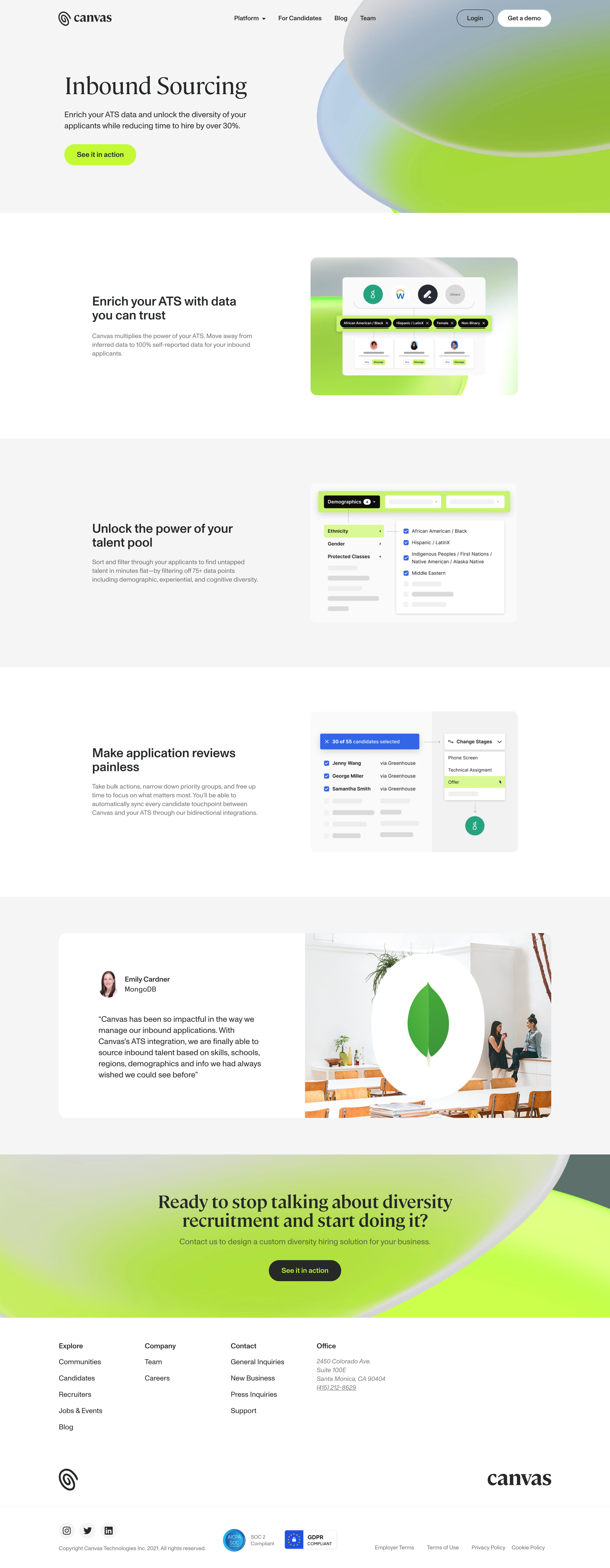 Untapped - Candidate Sourcing Software for Recruiters | Canvas screen