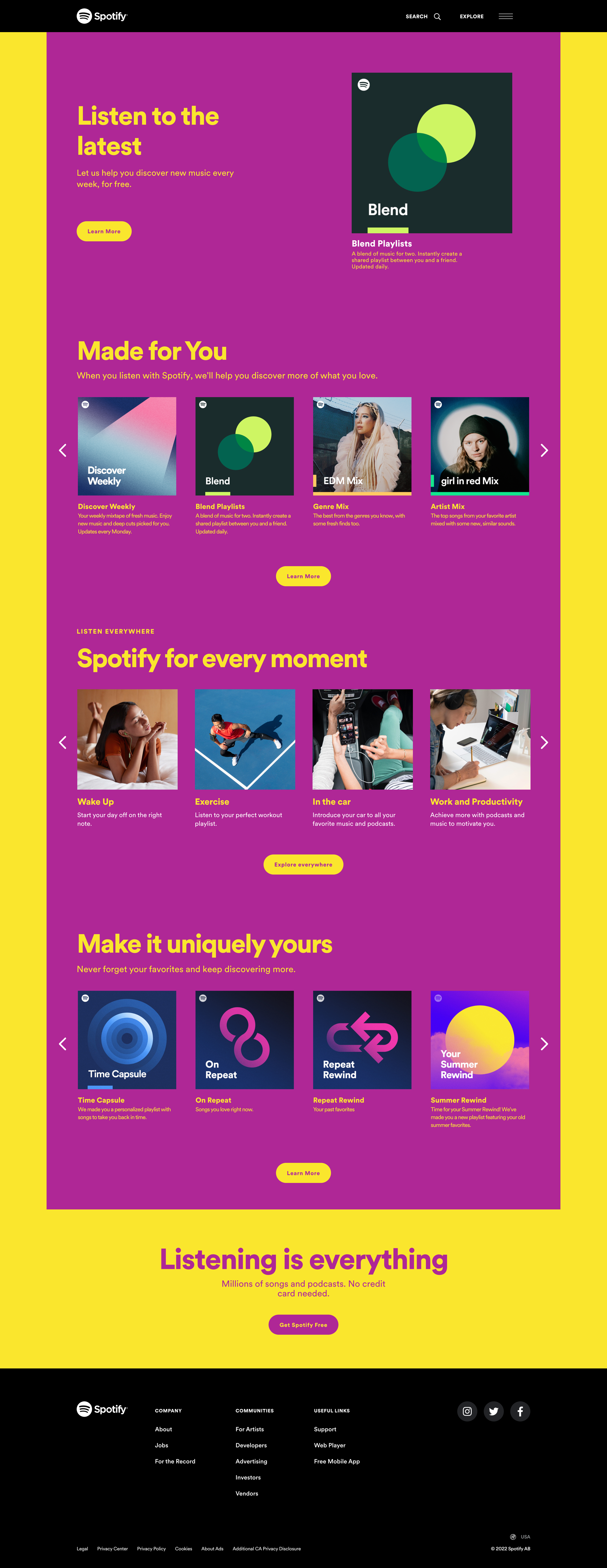 Spotify - Explore - Spotify | Made for you screen