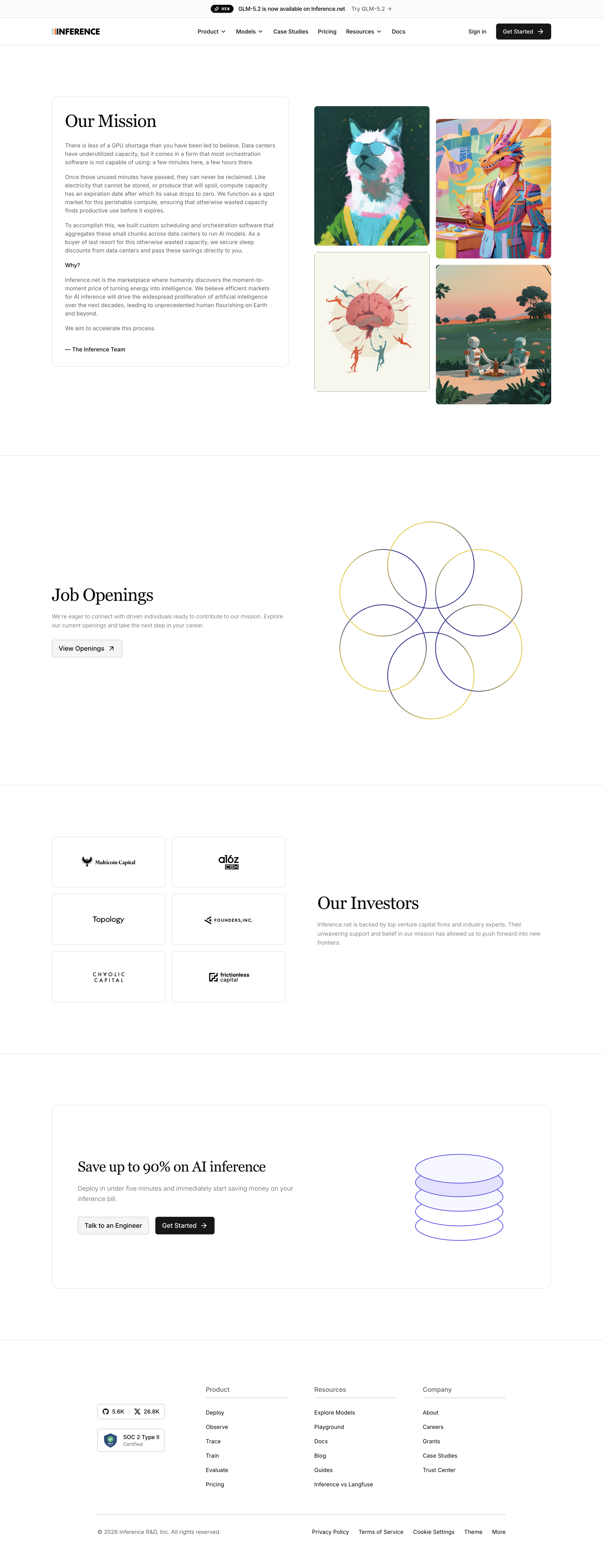 Inference - Company | Inference.net screen