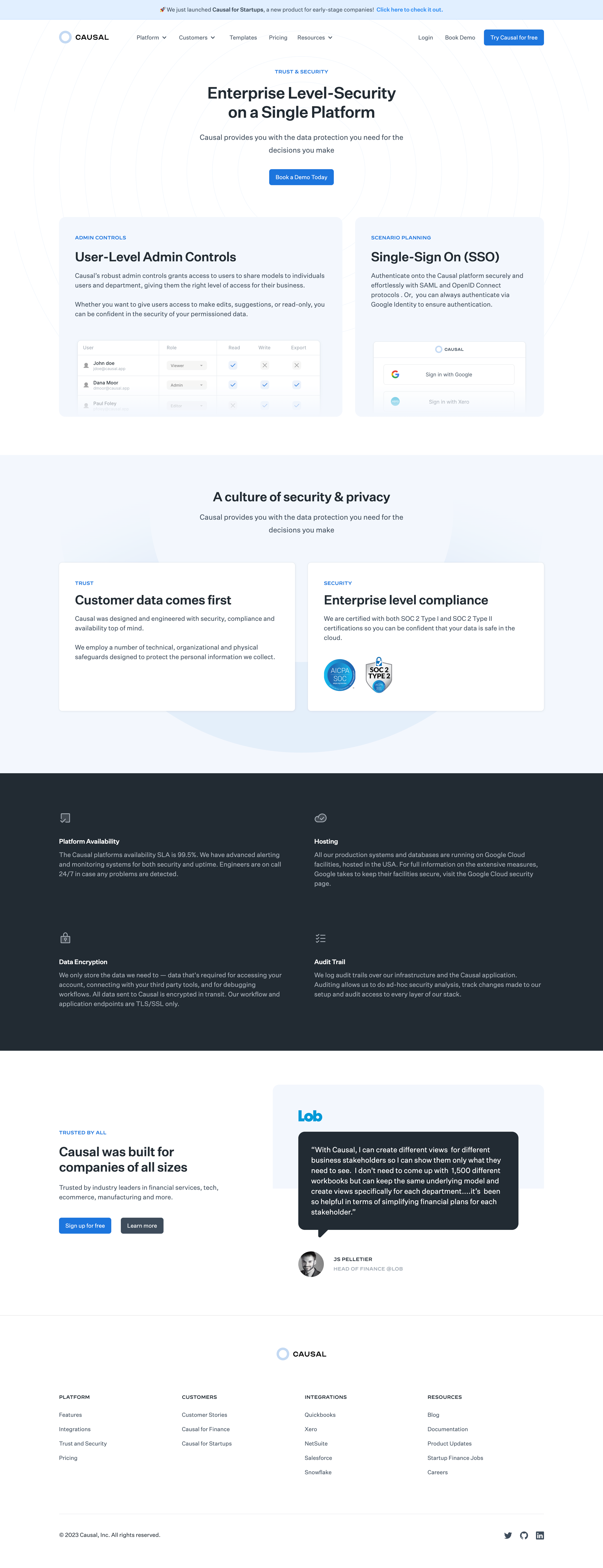 Causal - Trust and Security screen