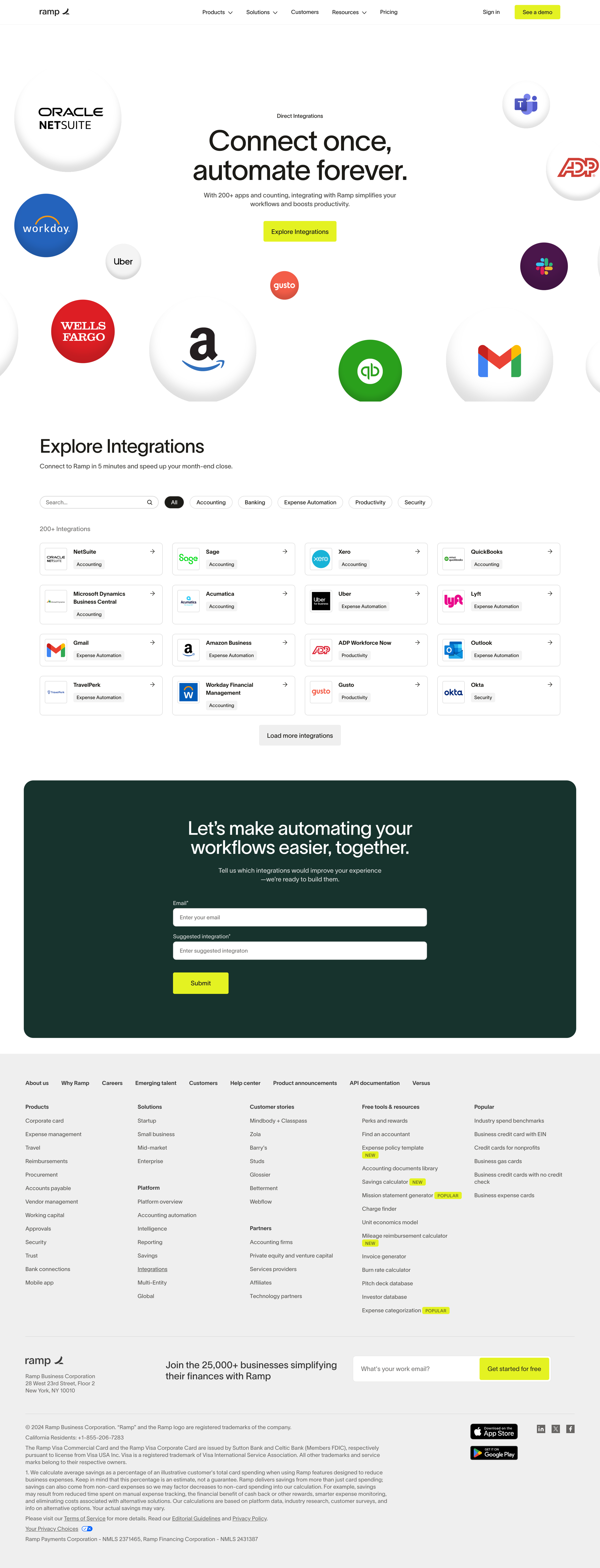 Ramp - Integrations | Ramp screen