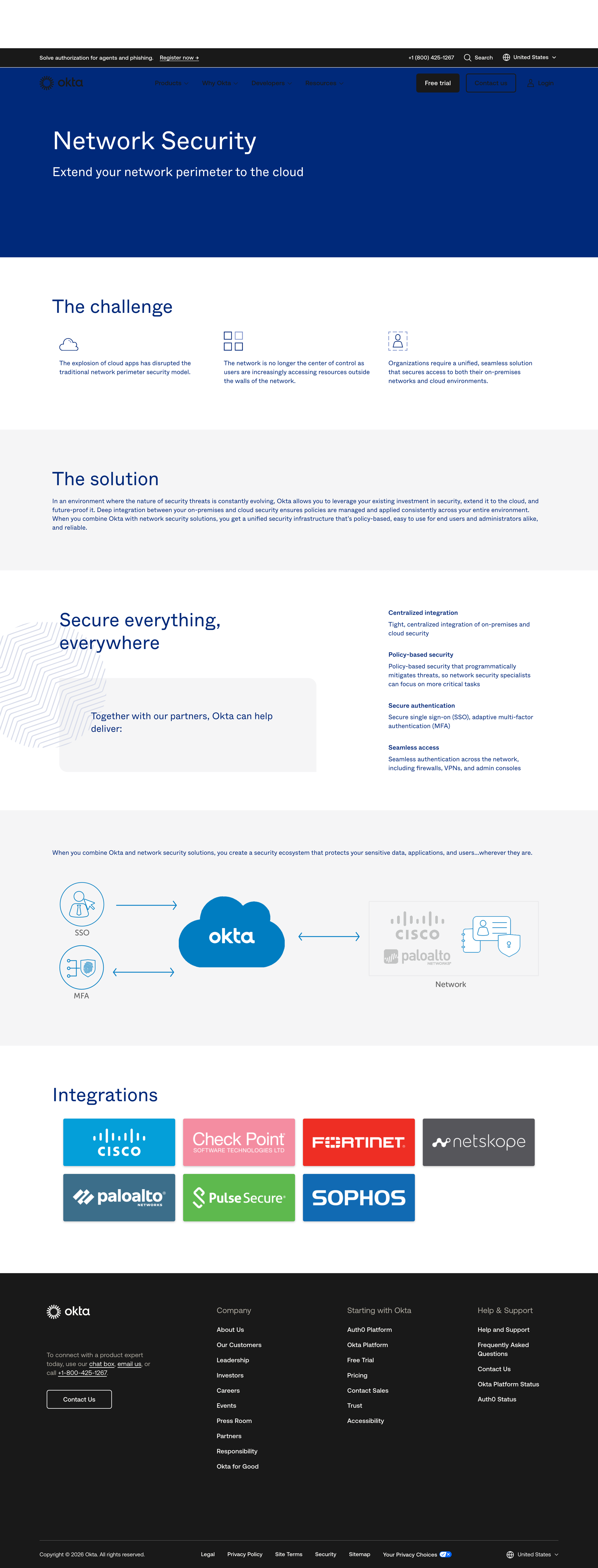 Okta - Network Security screen