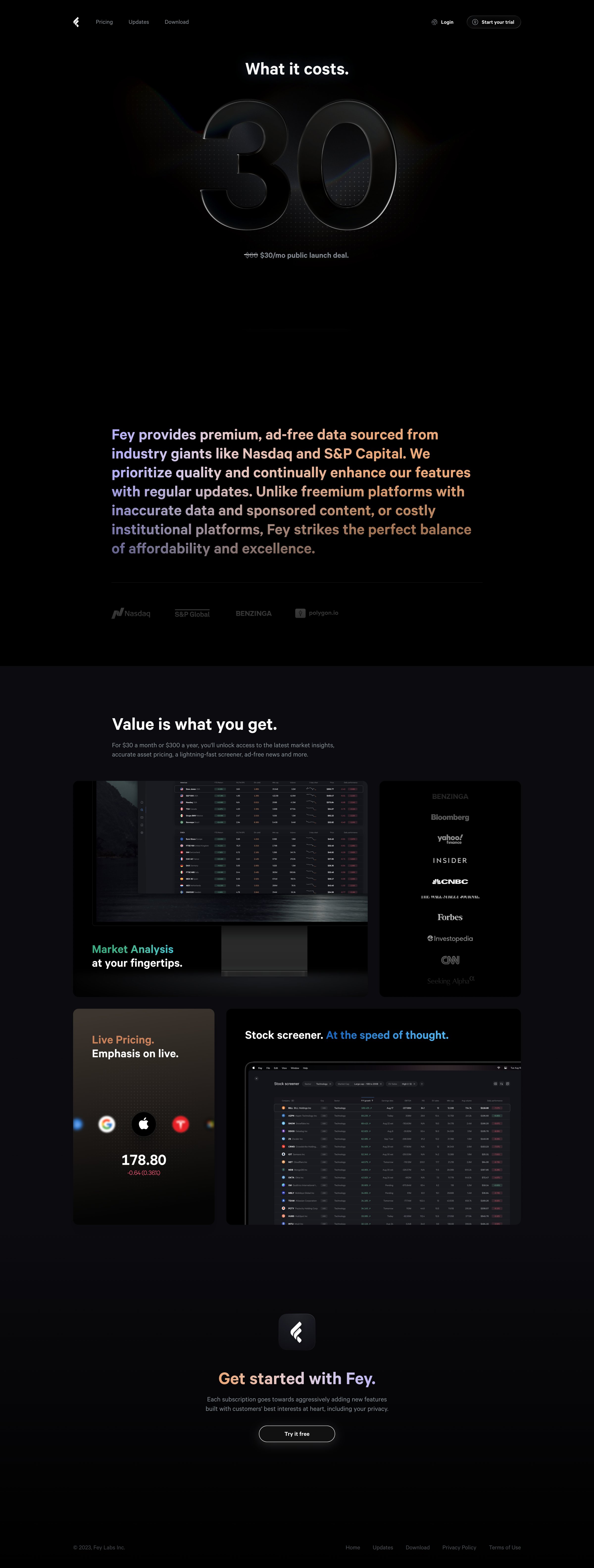 Fey - Fey | Pricing screen